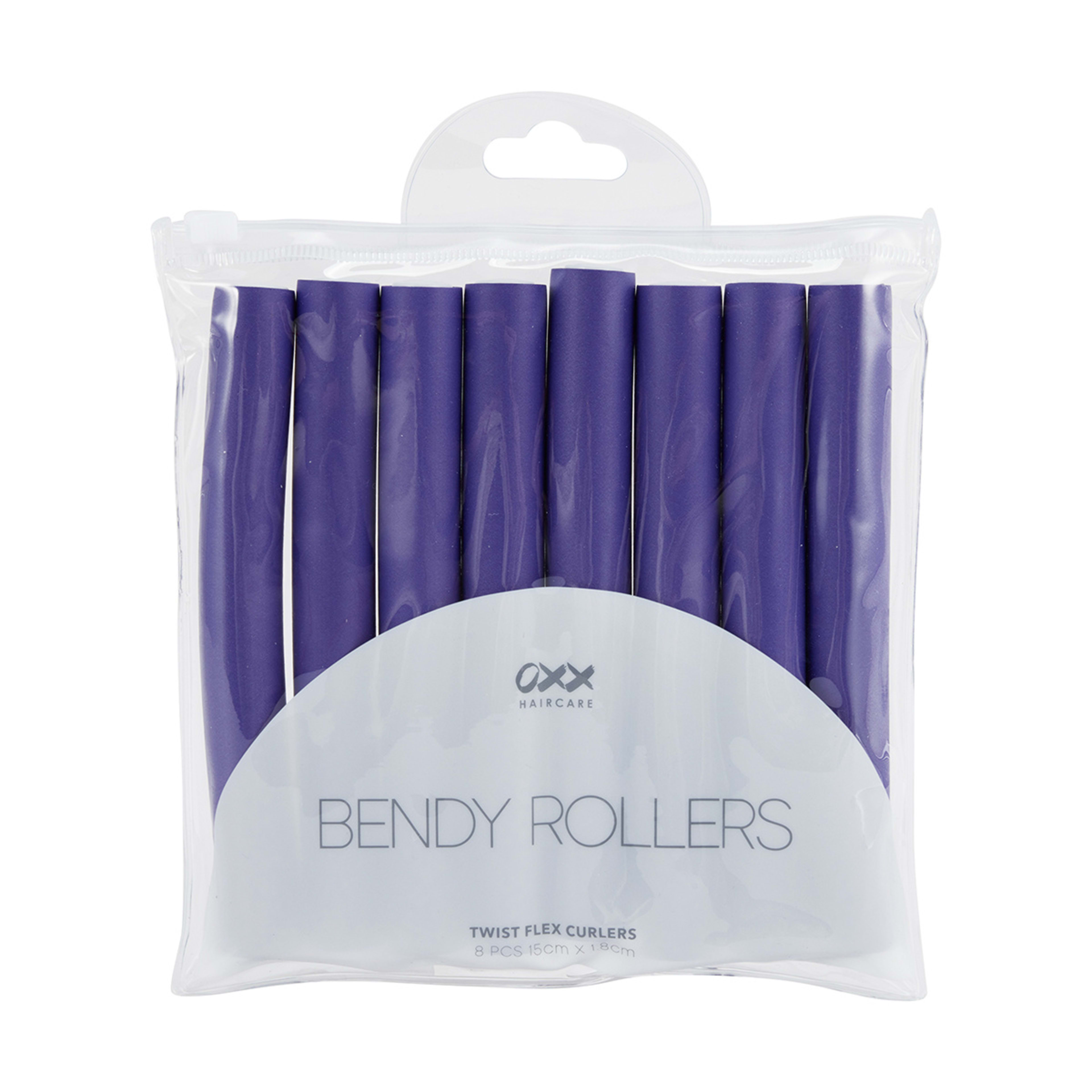 1 OXX Haircare 8 Piece Bendy Rollers - Purple, 1 of 5