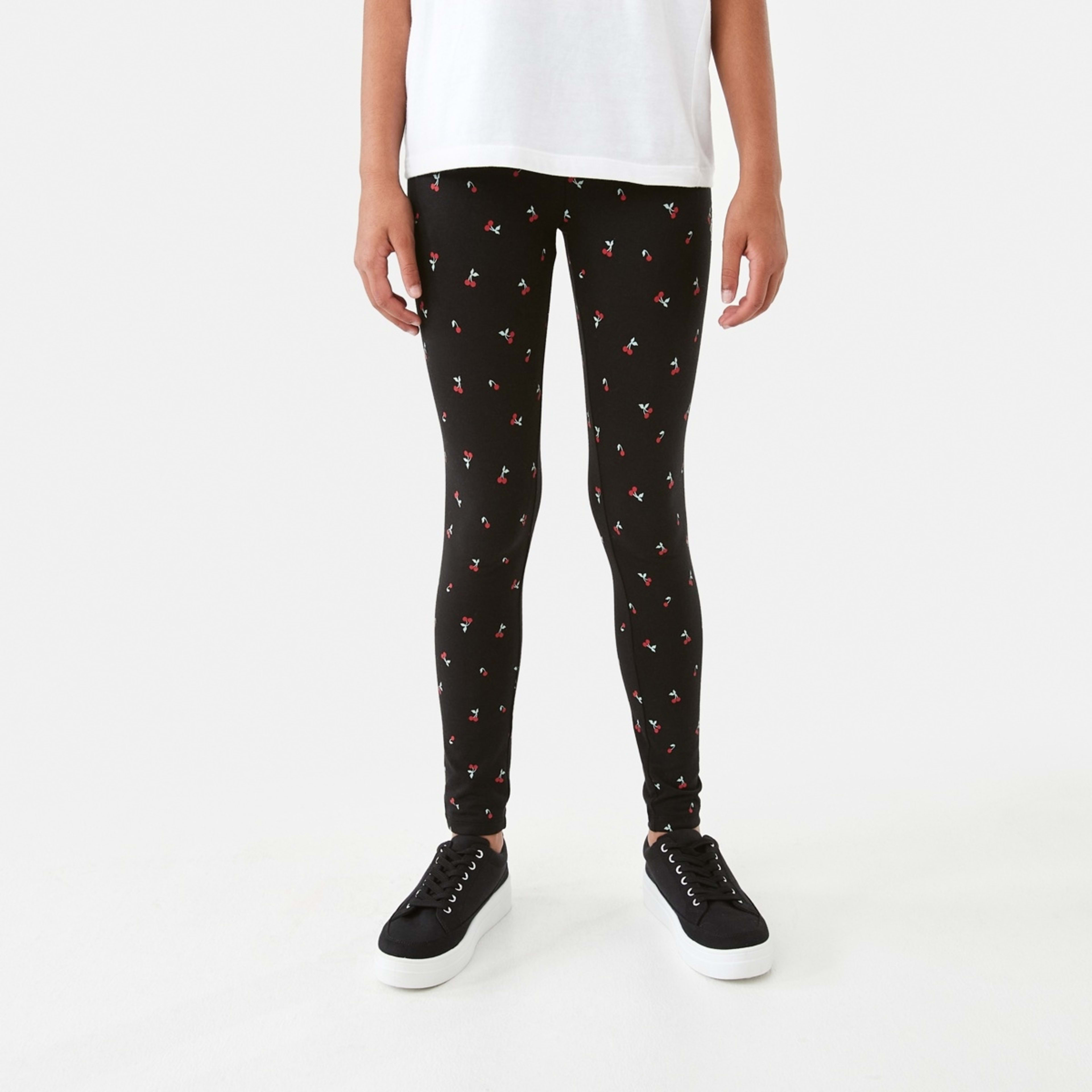 1 Print Leggings Charming Cherries Black, 1 of 8