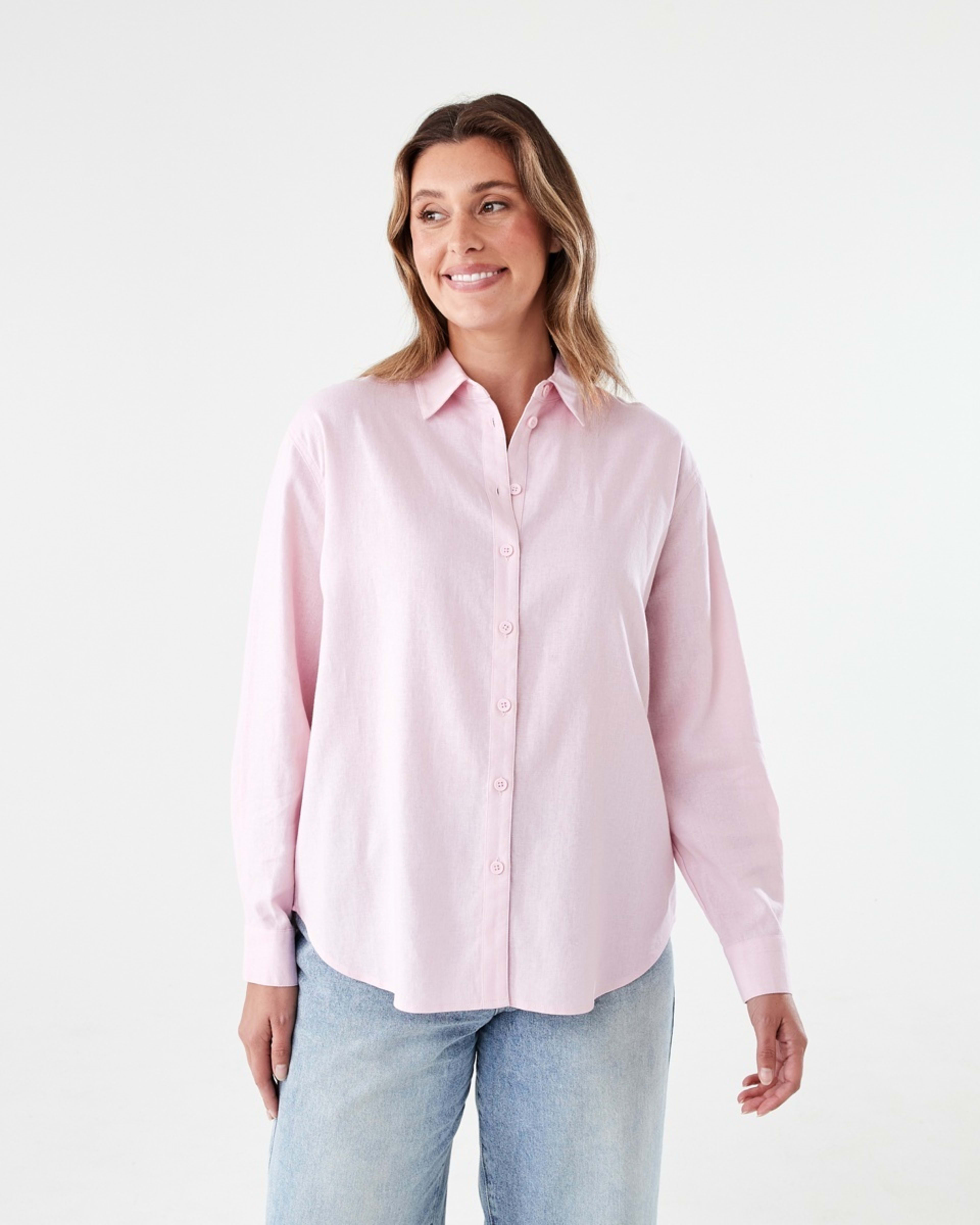 1 Long Sleeve Linen Blend Shirt SOFT BLOSSOM, 1 of 6