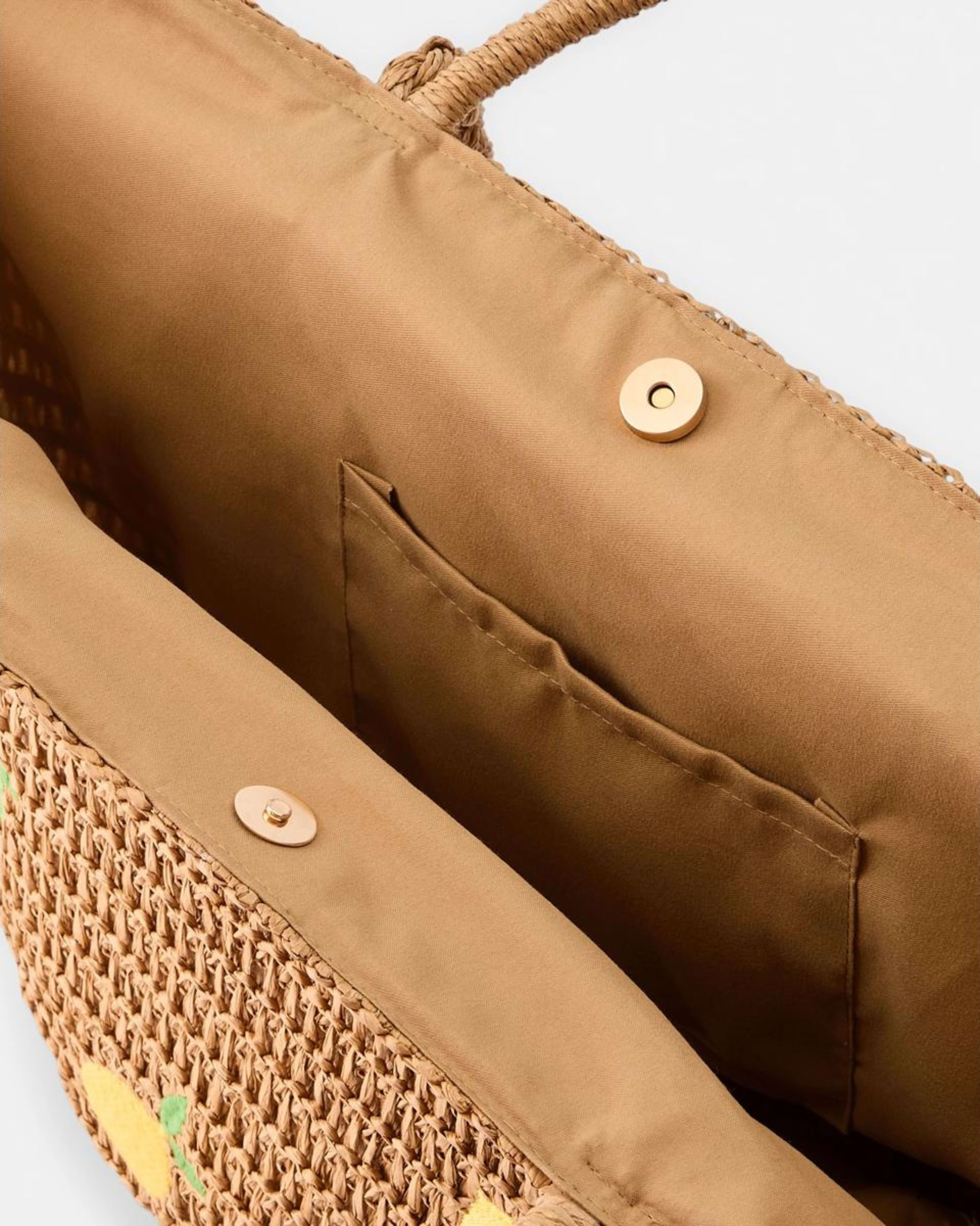 4 Basket Straw Tote Bag Lemons, 4 of 5