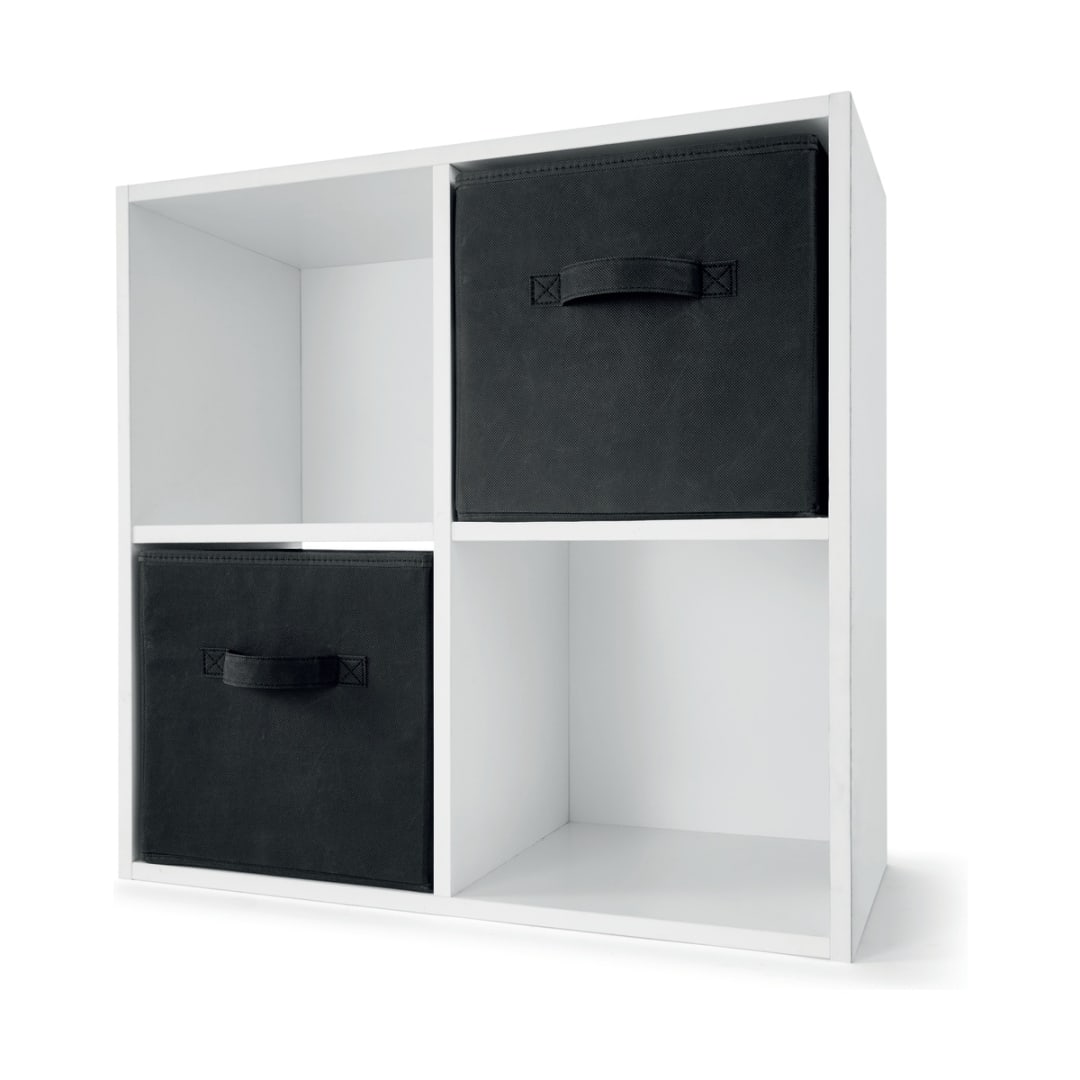 2 Pack Collapsible Storage Cubes Black Kmart NZ