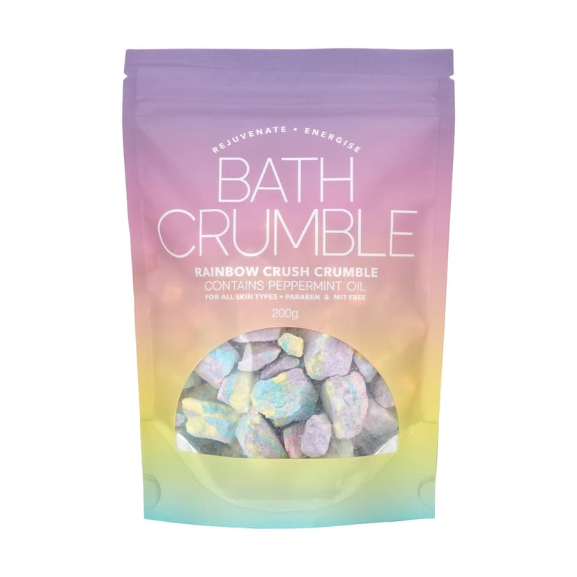 Rainbow Crush Bath Crumble 200g Peppermint Oil Kmart