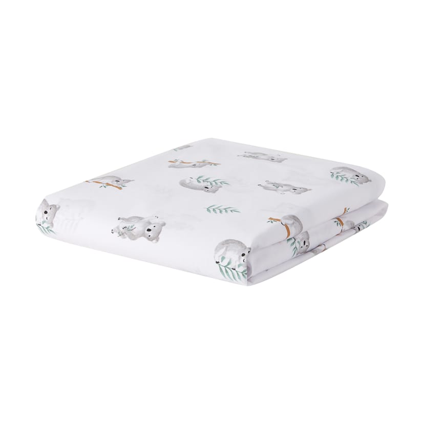 2 Organic Cotton Fitted Cot Sheets Koala Print Kmart