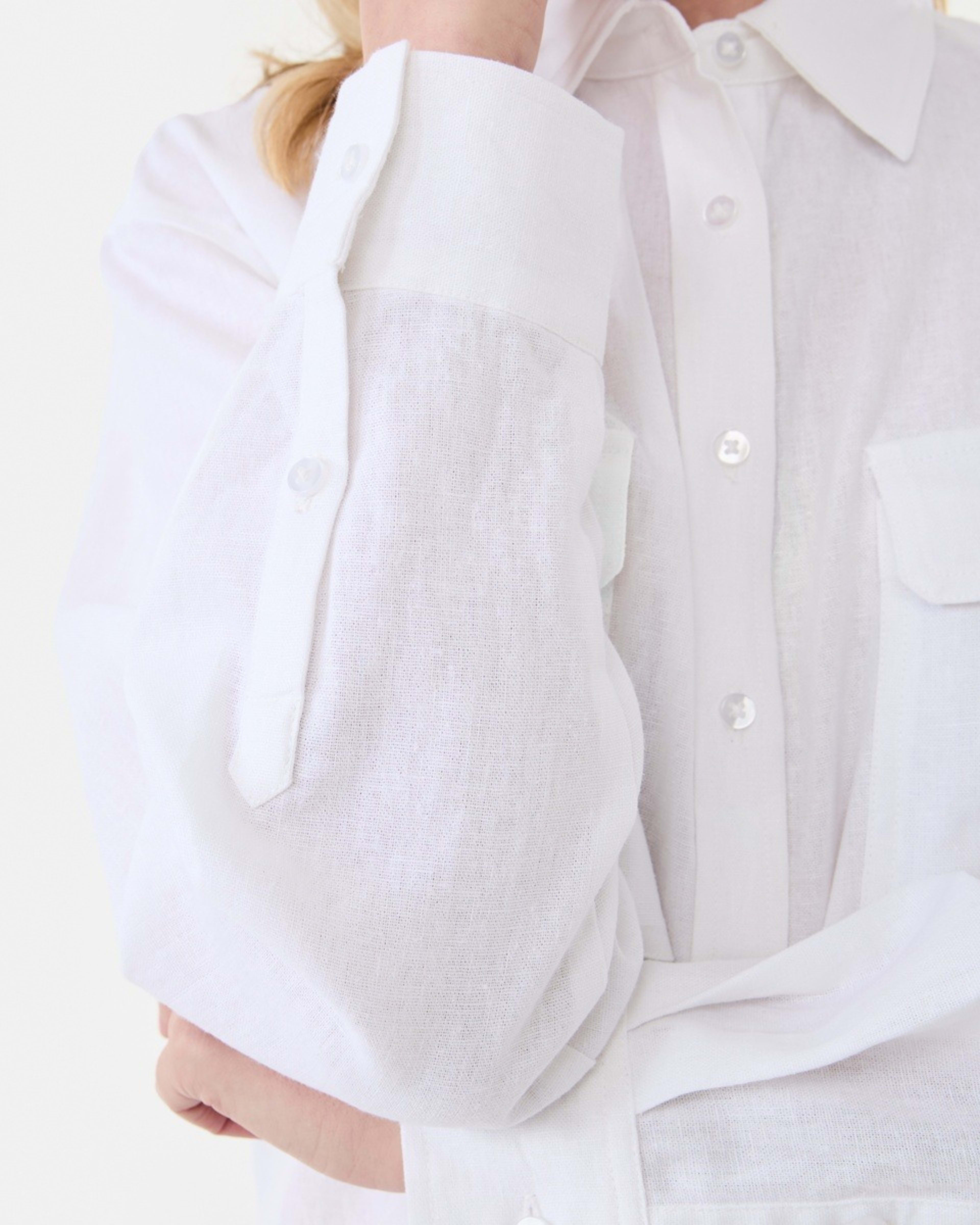 6 Long Sleeve Utility Shirt White, 6 of 6