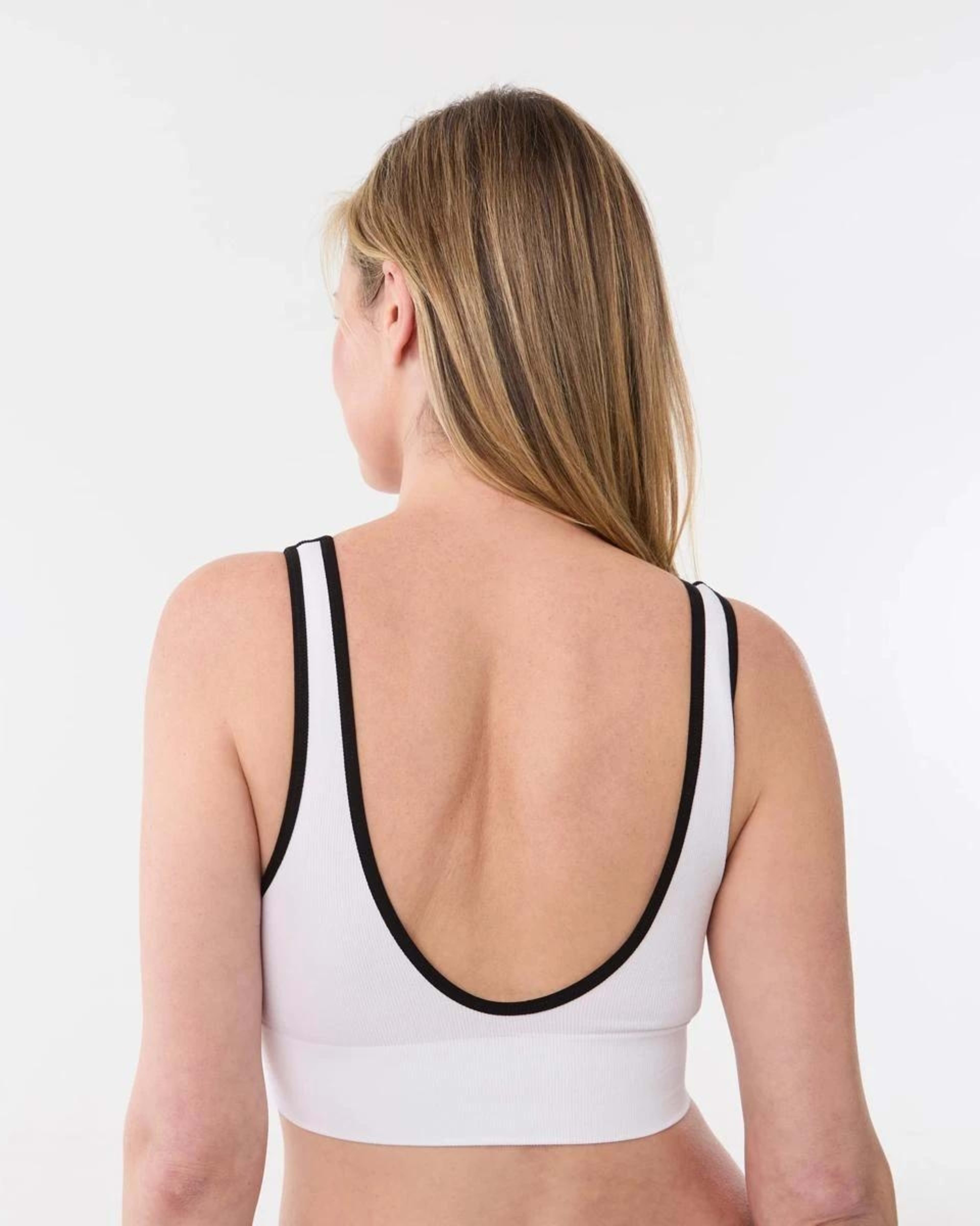 7 2 Pack Wirefree Seamfree Trim Crop Top WHITE, BLACK, 7 of 9
