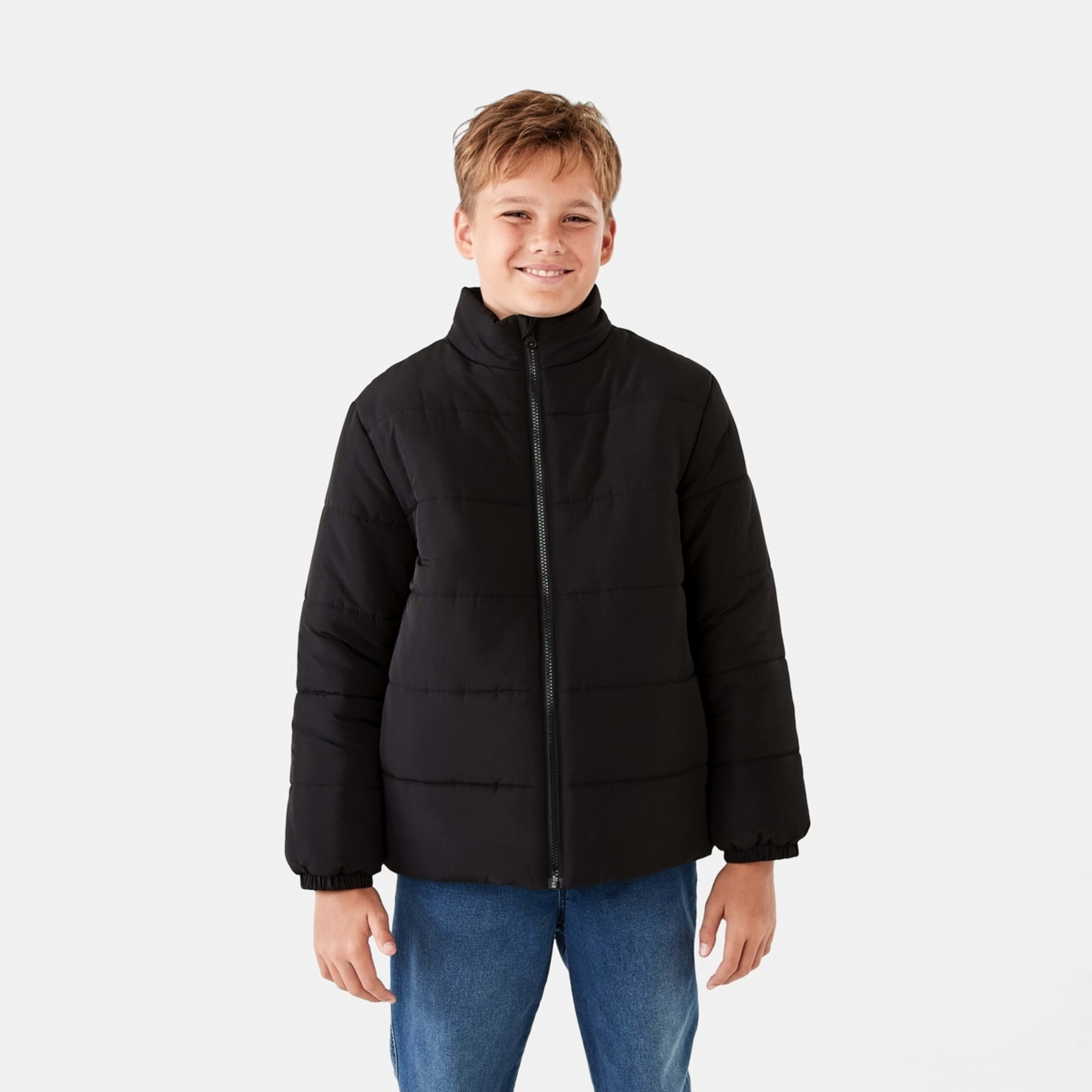 2 Lightweight Puffer Jacket Black, 2 of 10