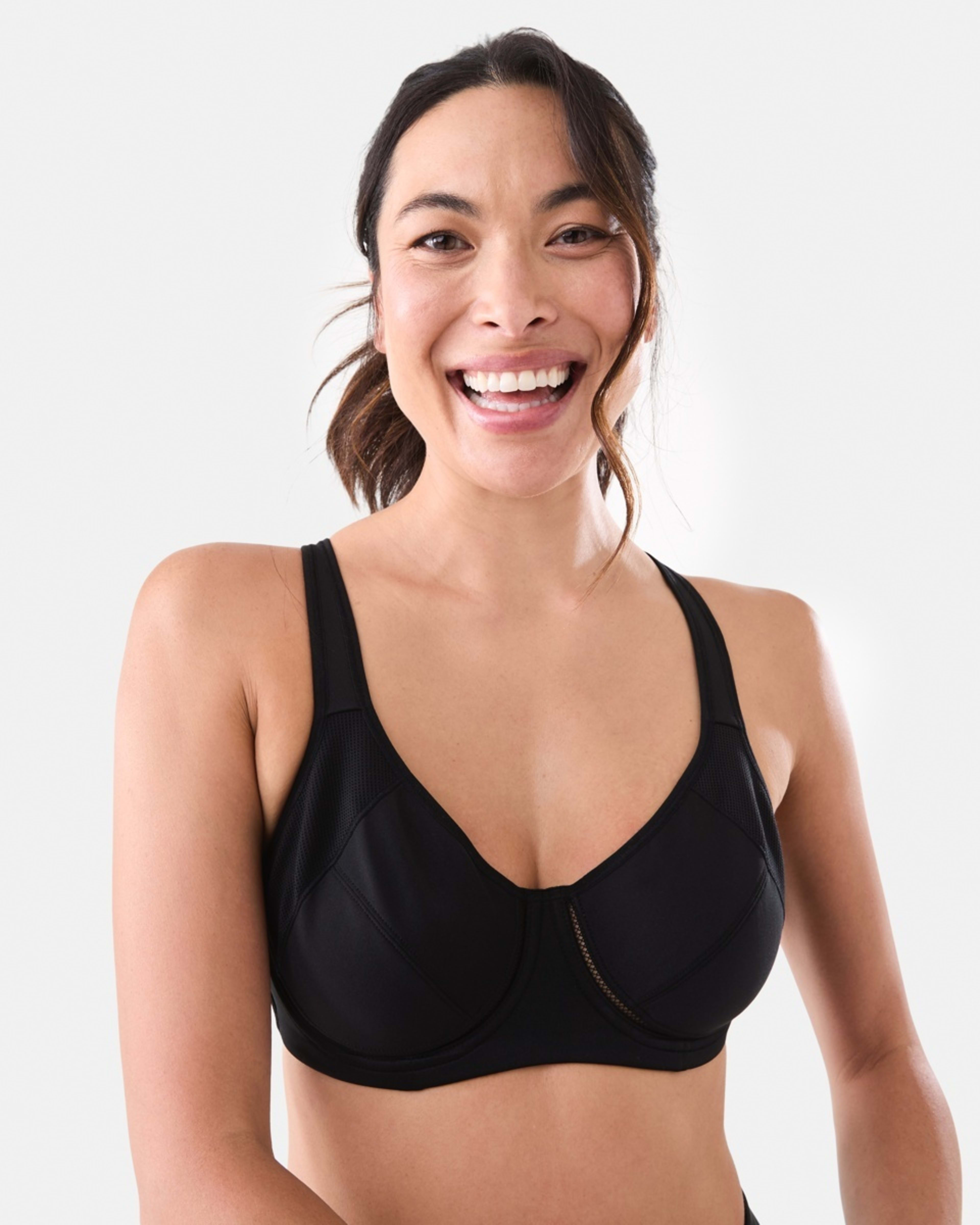 5 Cross Elastic Underwire High Support Sports Bra BLACK, 5 of 8