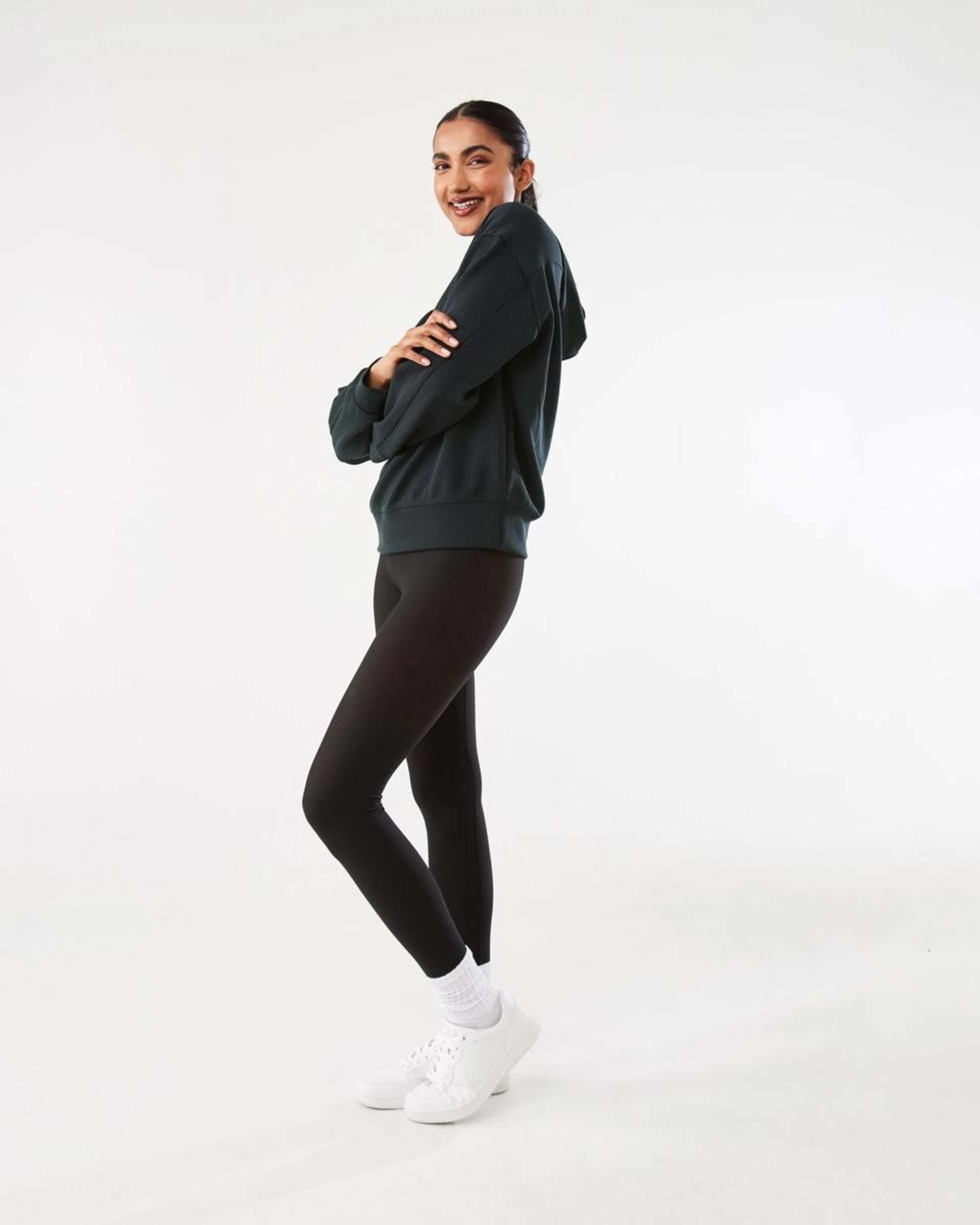 3 Active Womens Rib Leggings BLACK, 3 of 9