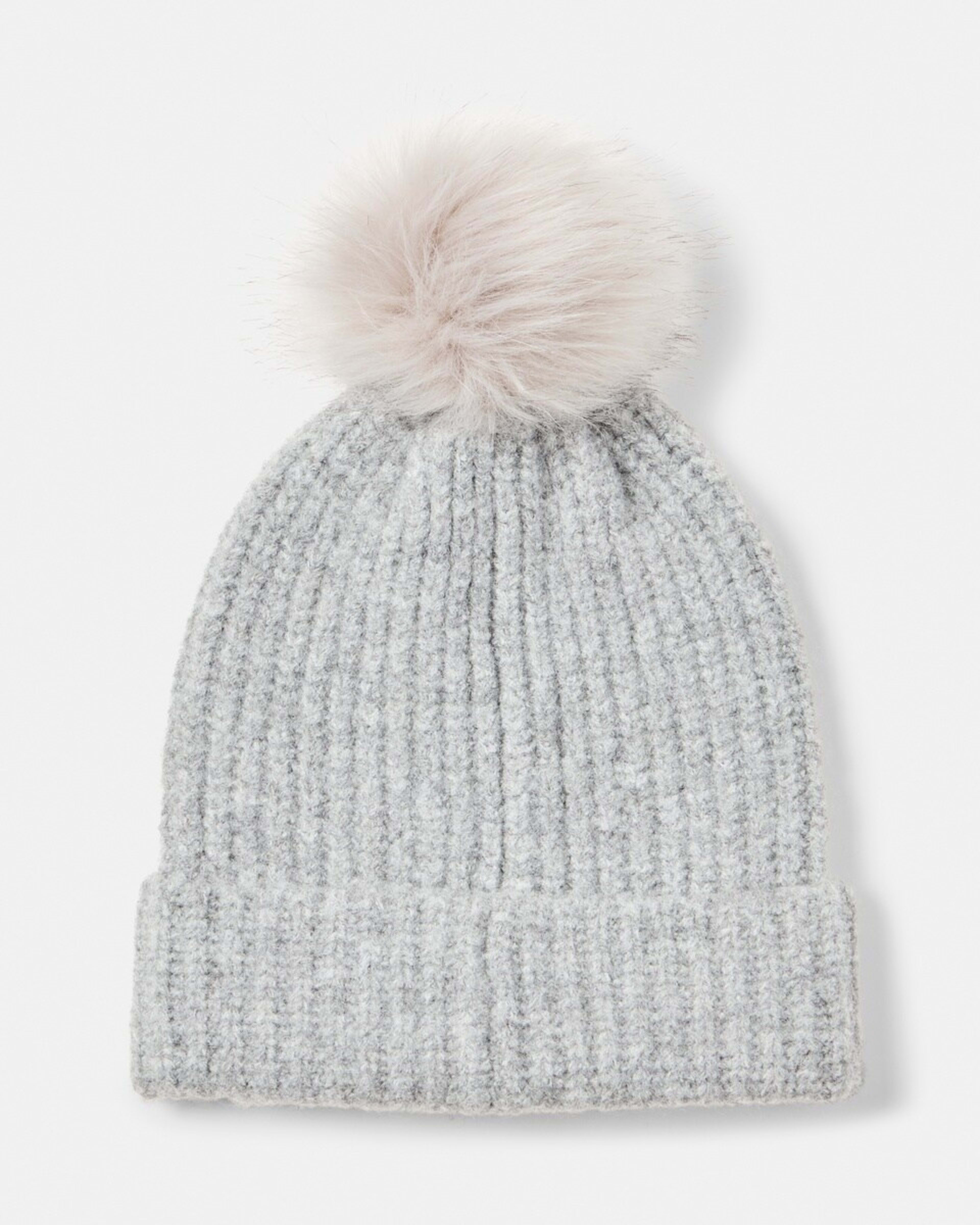 2 Rib Pom Pom Beanie Slvr Marle, 2 of 5