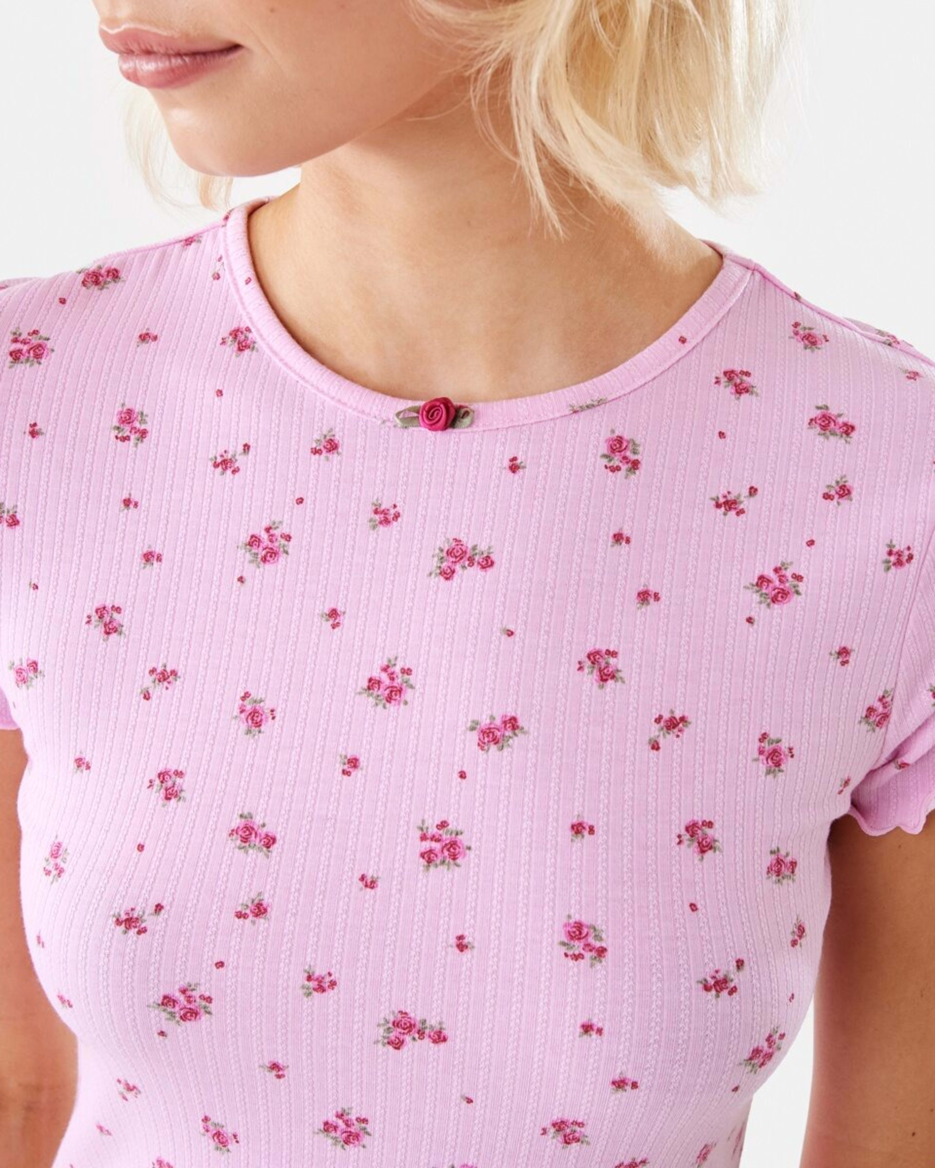 6 Fitted Rib T-shirt PINK ROSE PINK LADY, 6 of 6
