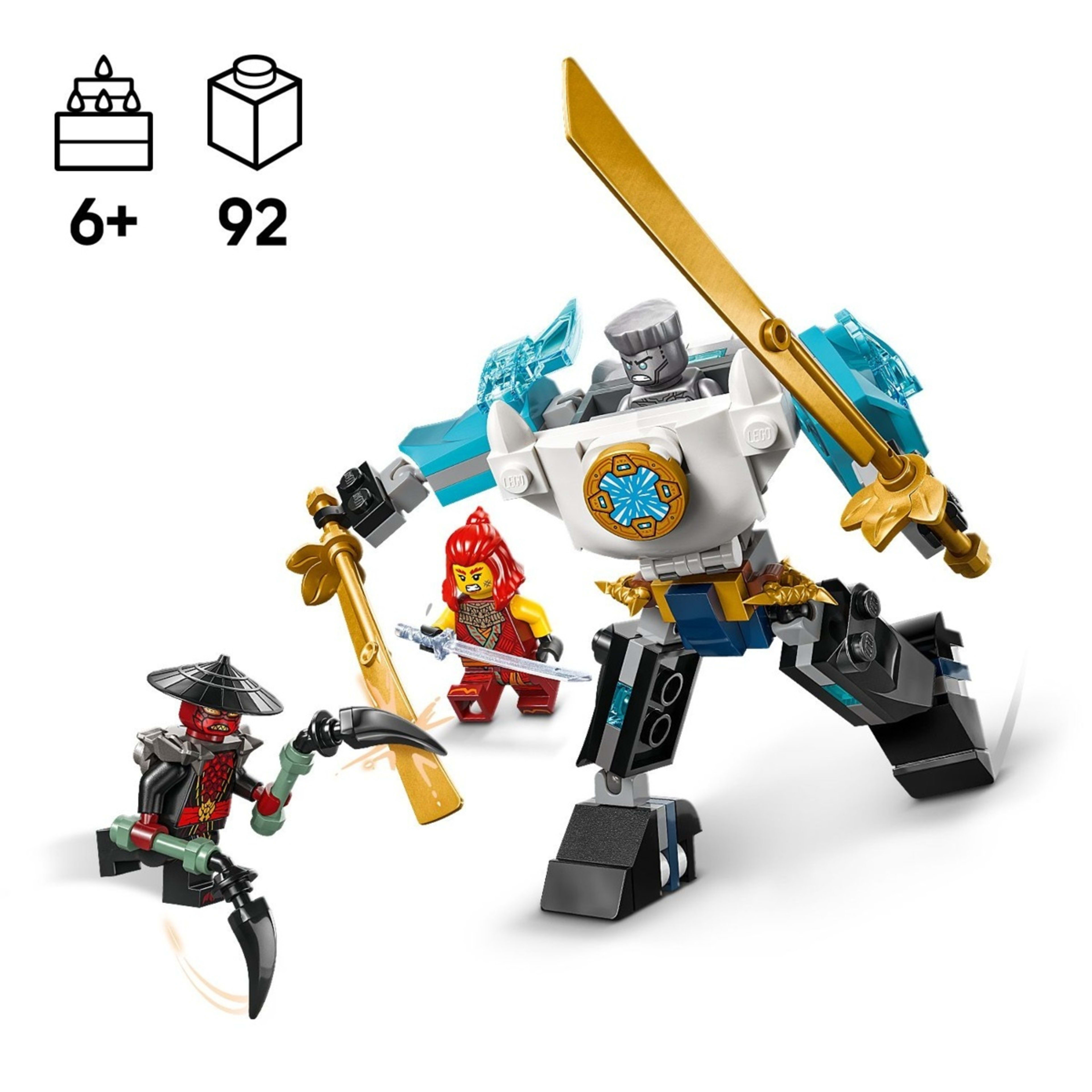 4 LEGO NINJAGO Zane's Battle Suit Mech 71827, 4 of 10