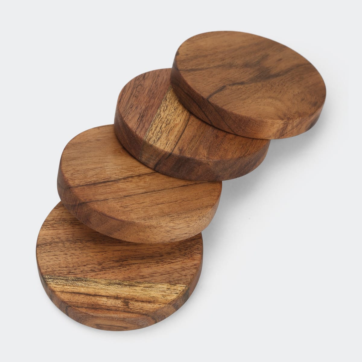 PriceGrabber - Set of 4 Acacia Wood Coasters, Kmart