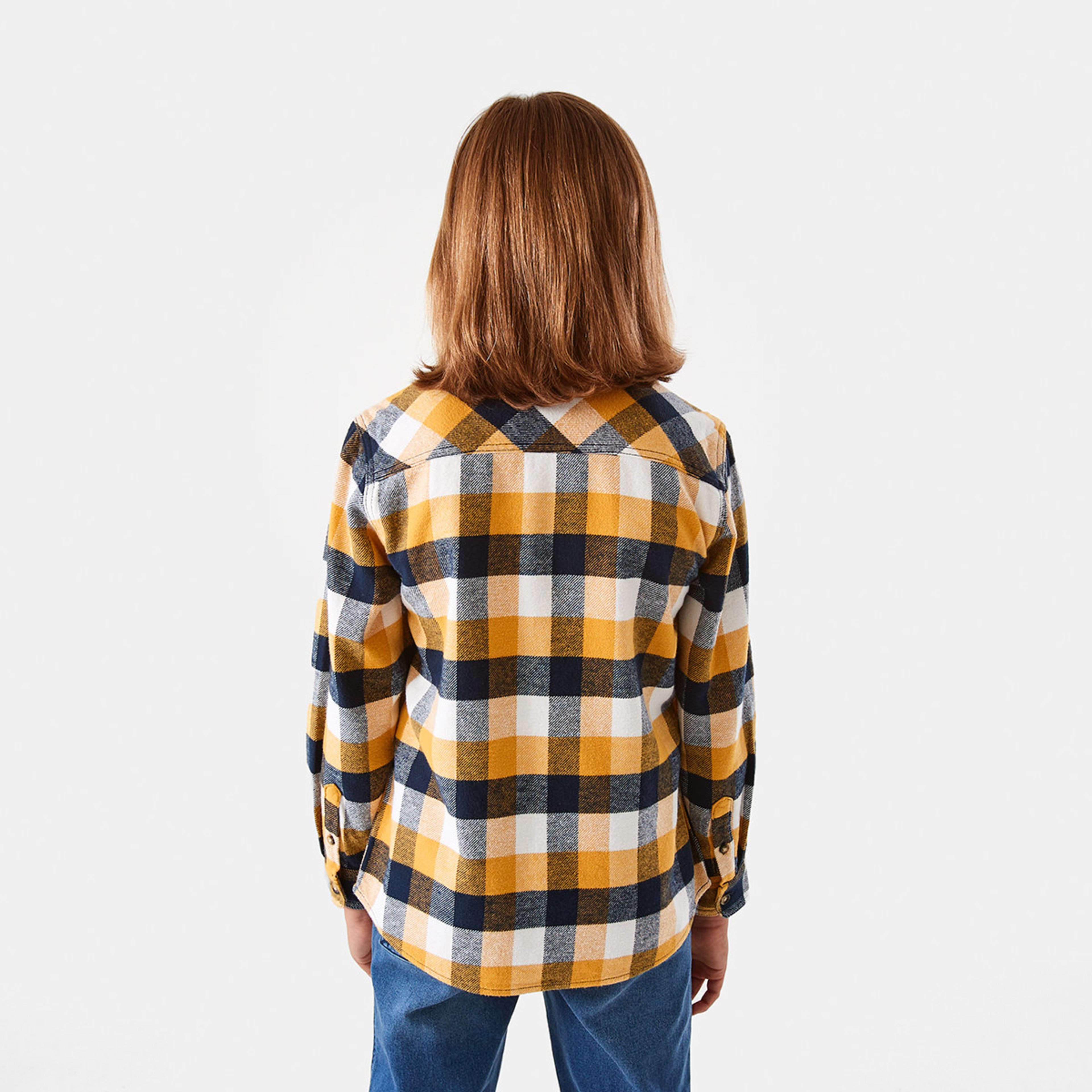 2 Long Sleeve Flannel Shirt Beige Chck, 2 of 10