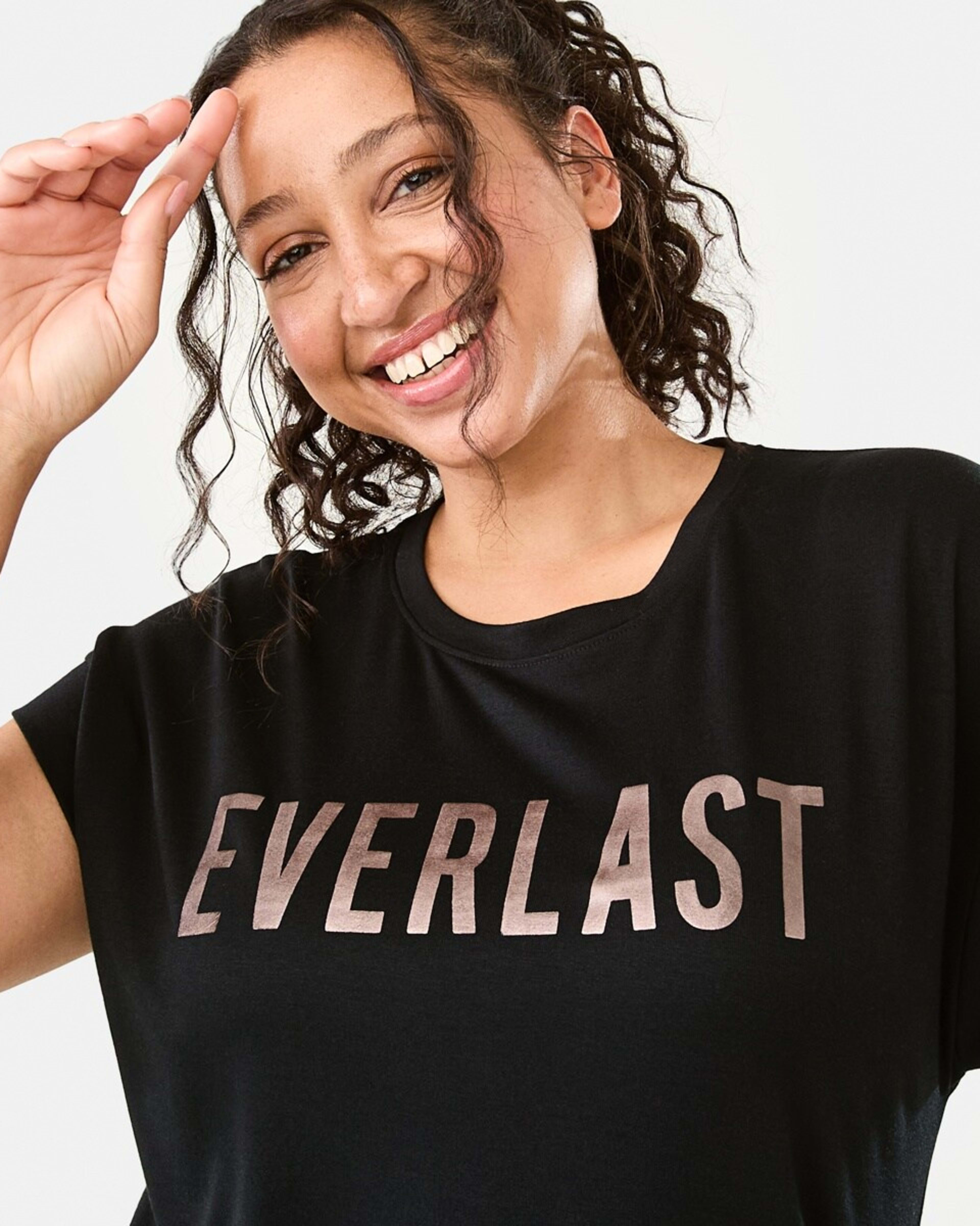 4 Everlast Womens Relaxed Long T-shirt EVERLAST BLACK, 4 of 7