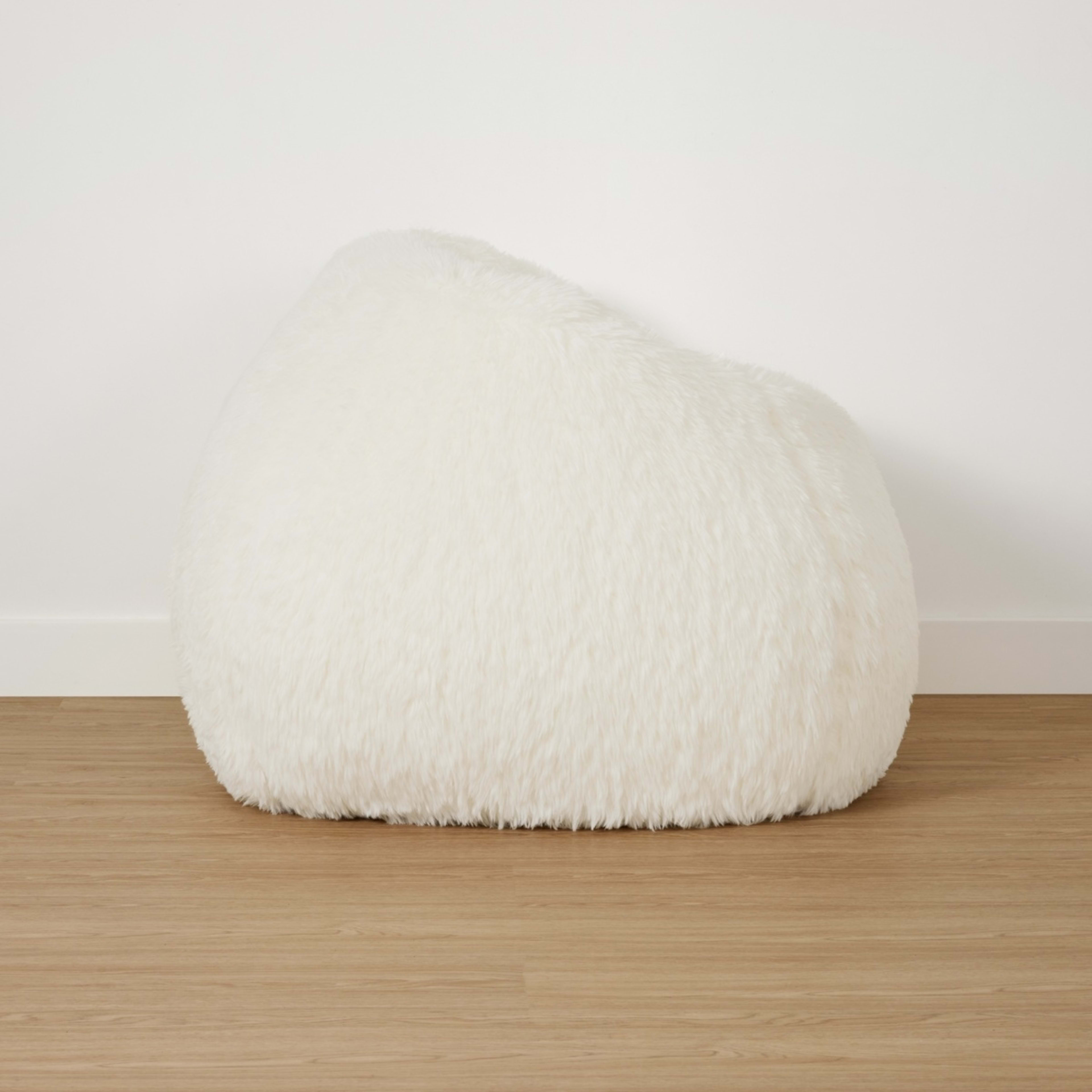 3 Fluffy Bean Bag - White, 3 of 8