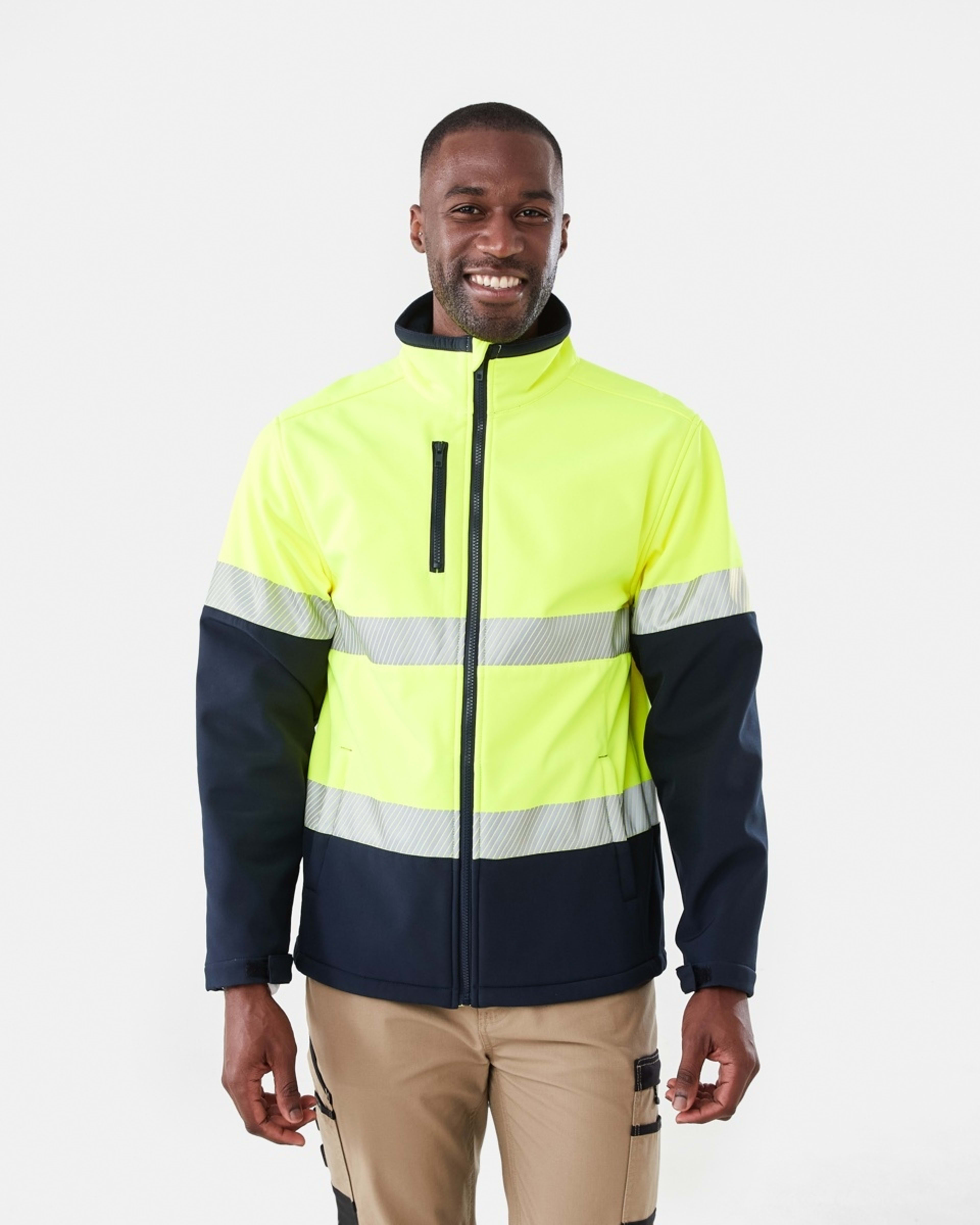 2 Hi-Visibility Softshell Jacket Fluro Yellow, 2 of 8