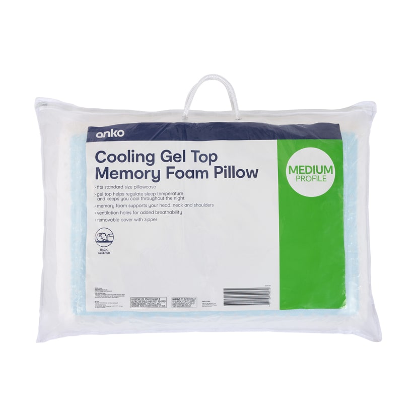 Cooling Gel Top Memory Foam Pillow Medium Profile Kmart