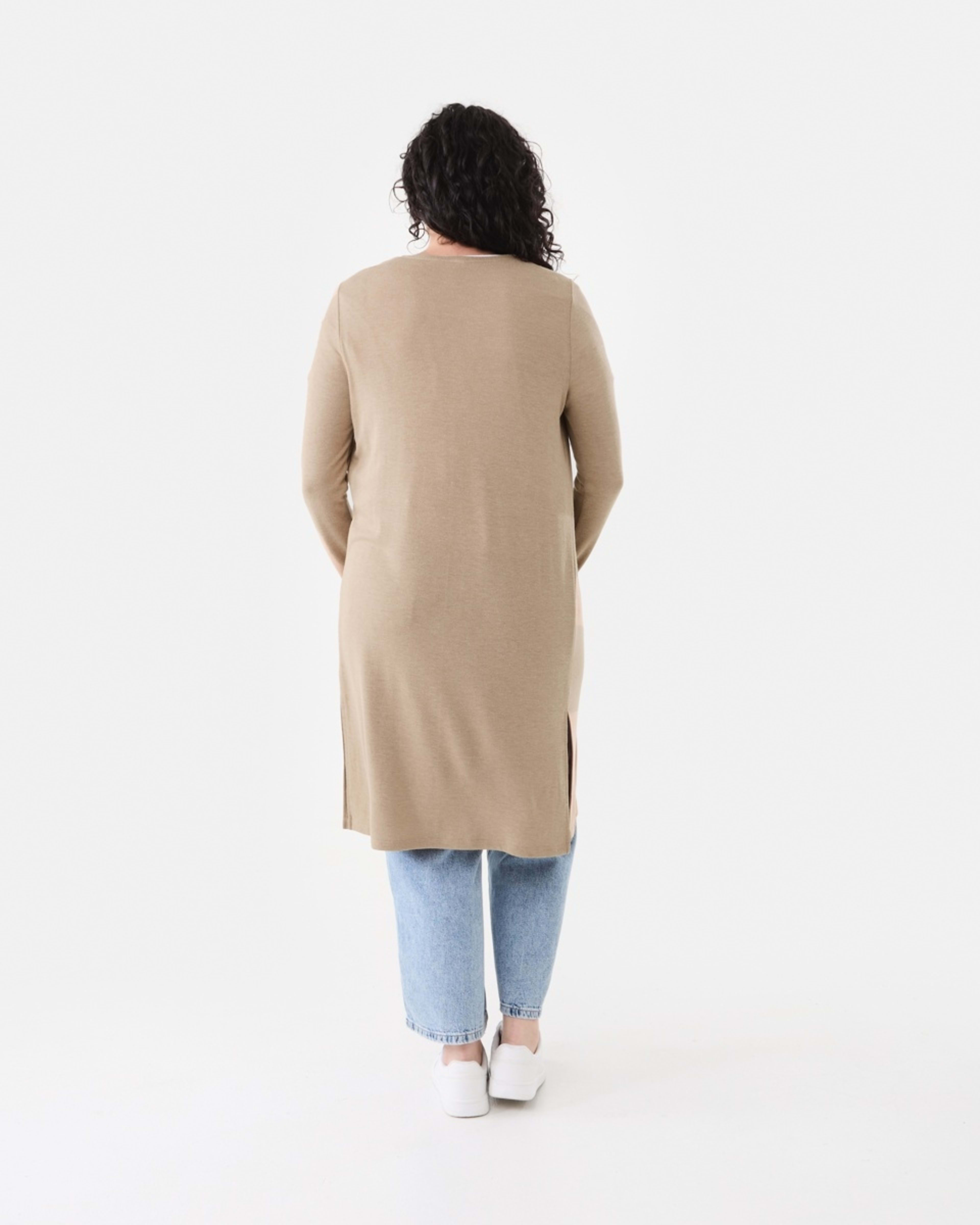 3 Long Sleeve Cardigan Sand Mrl, 3 of 5