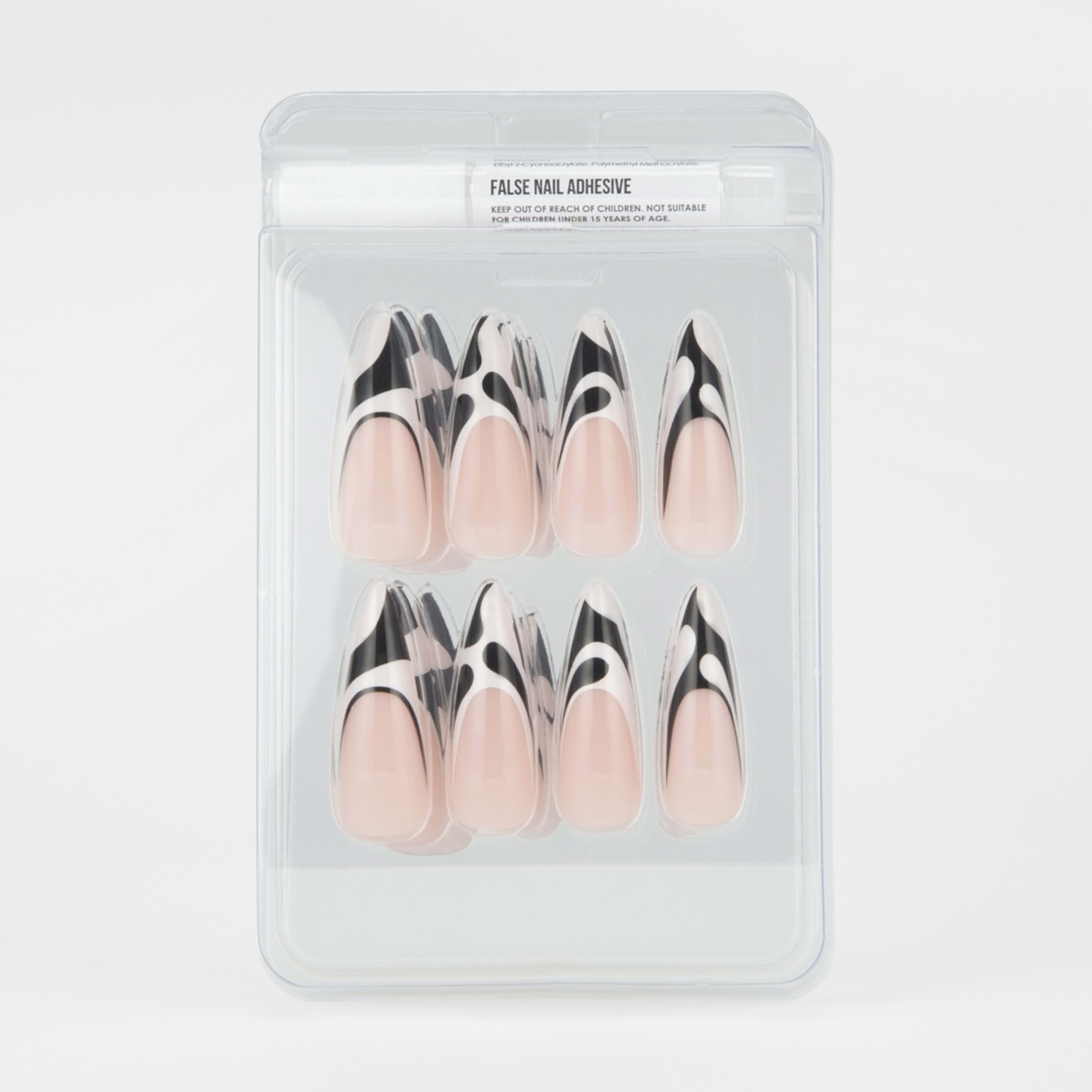 OXX Cosmetics 24 Pack False Extra Length Nails with Adhesive Stiletto