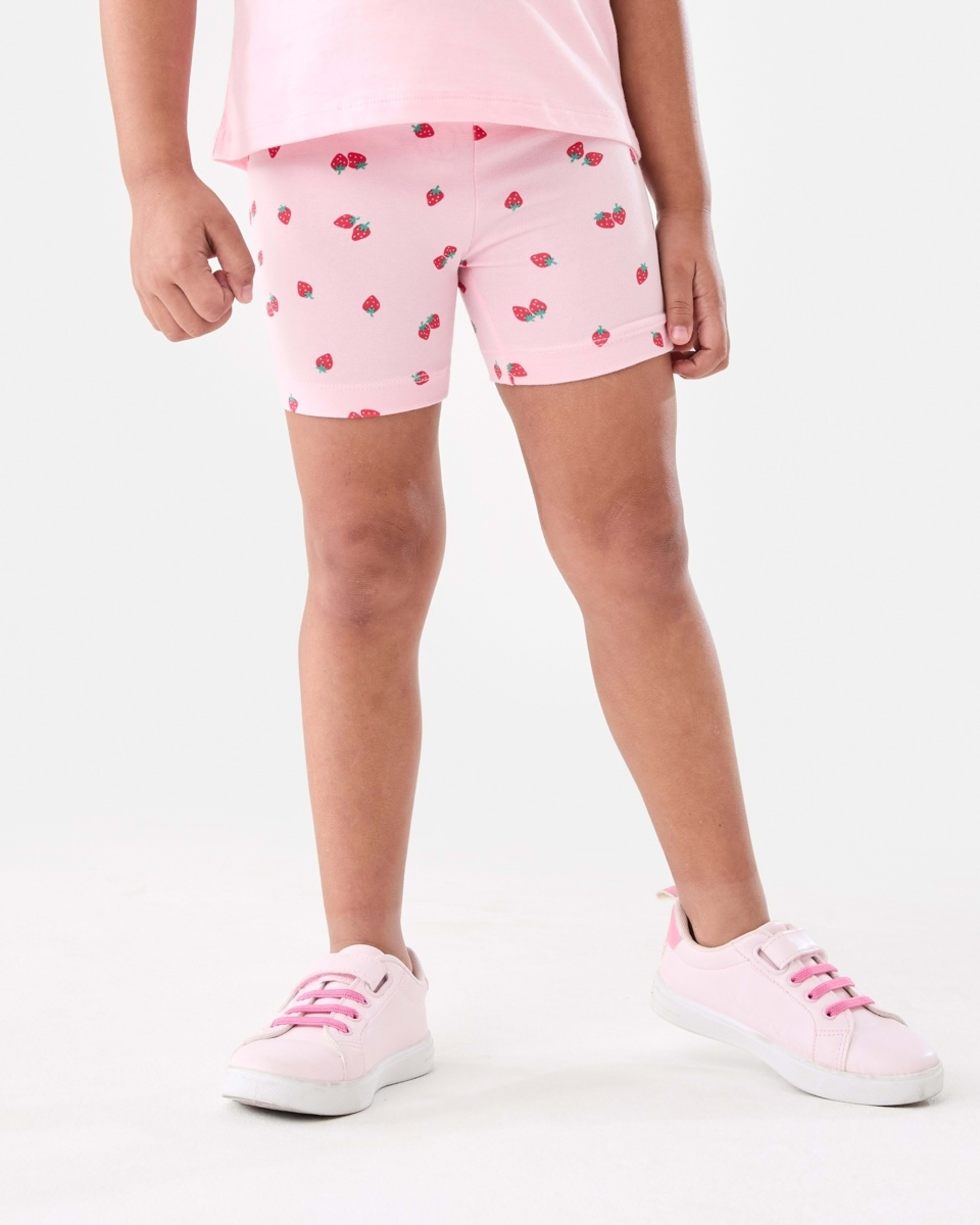 1 Printed Bike Shorts Strawberry, 1 of 8