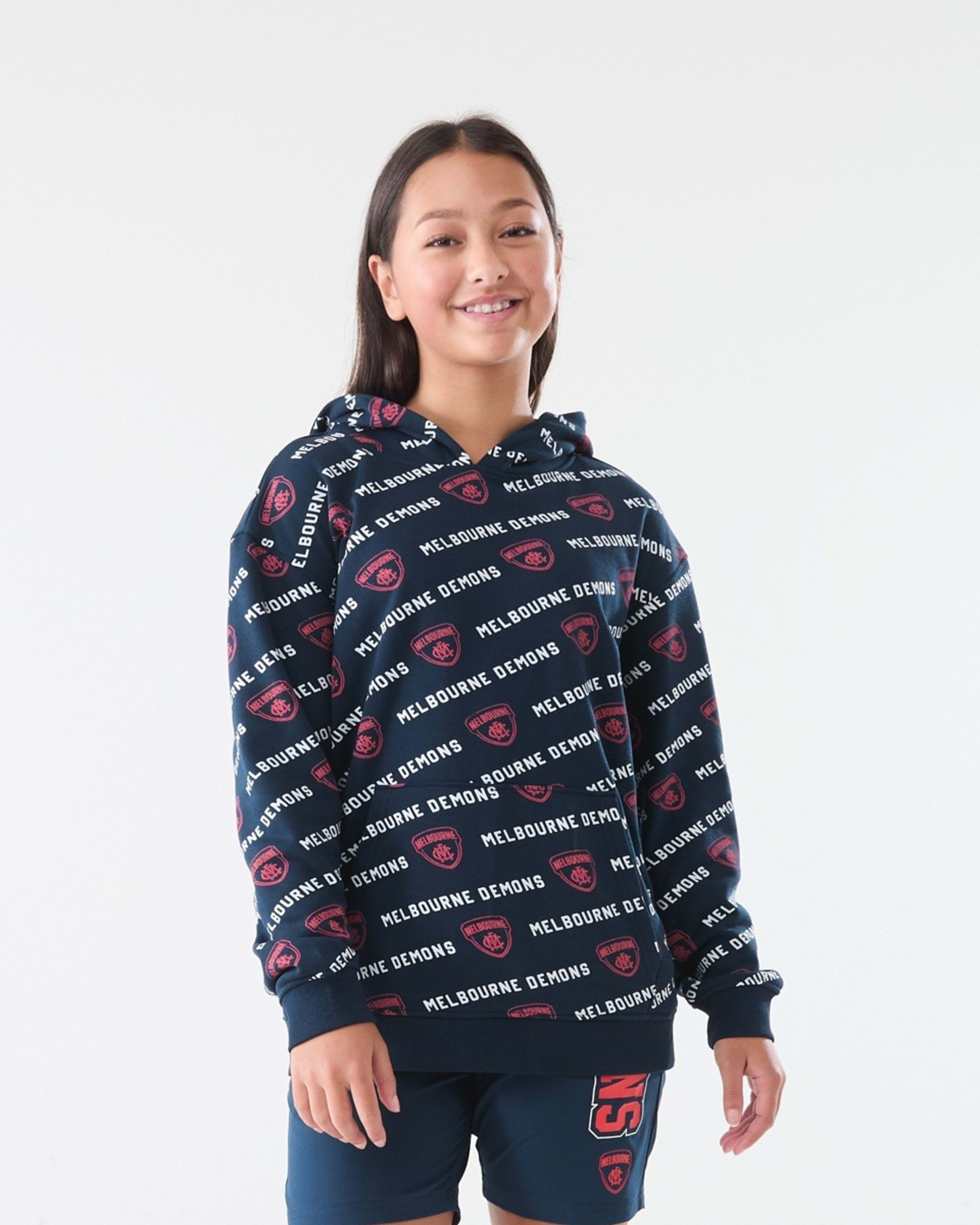 2 Official AFL Kids All Over Print Hoodie Melbourne, 2 of 8