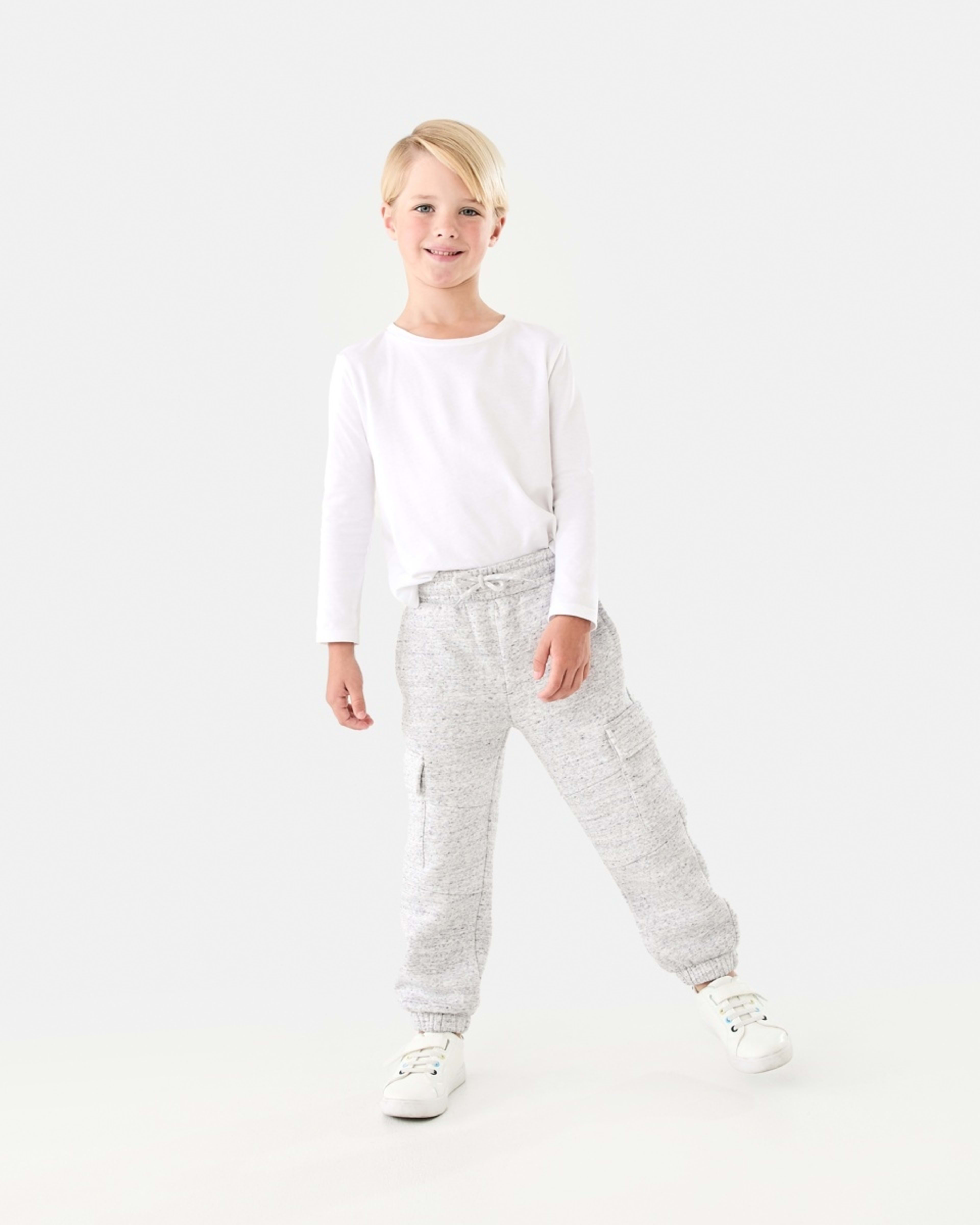 6 Cargo Trackpants Textured Light Grey Marle, 6 of 9