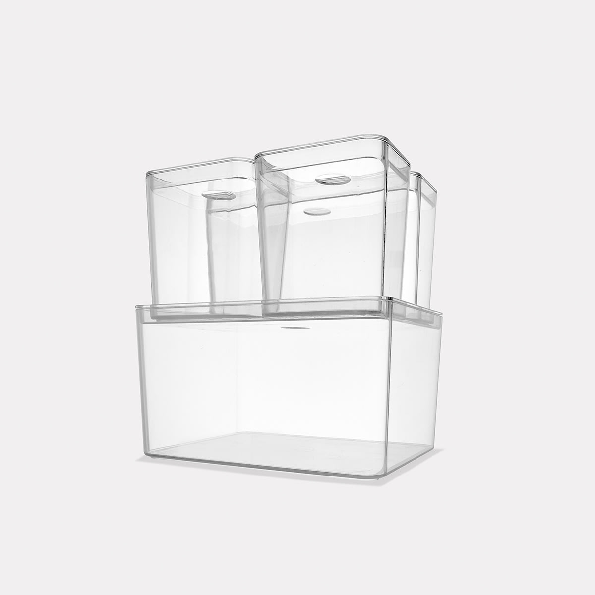 Set of 4 Clear Organisers with Lids - Kmart