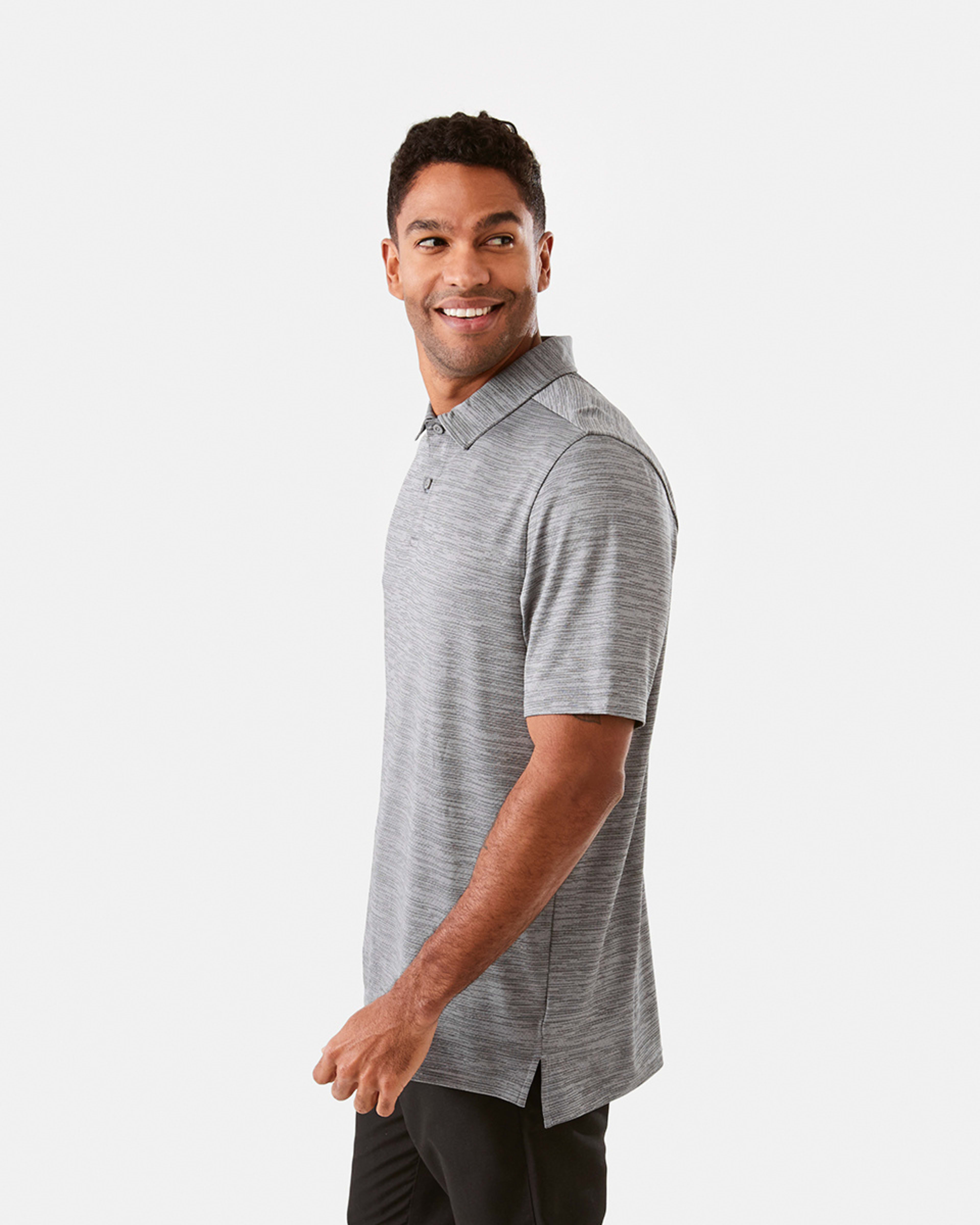 2 Active Mens Cationic Polo Shirt QUIET SHADE, 2 of 6