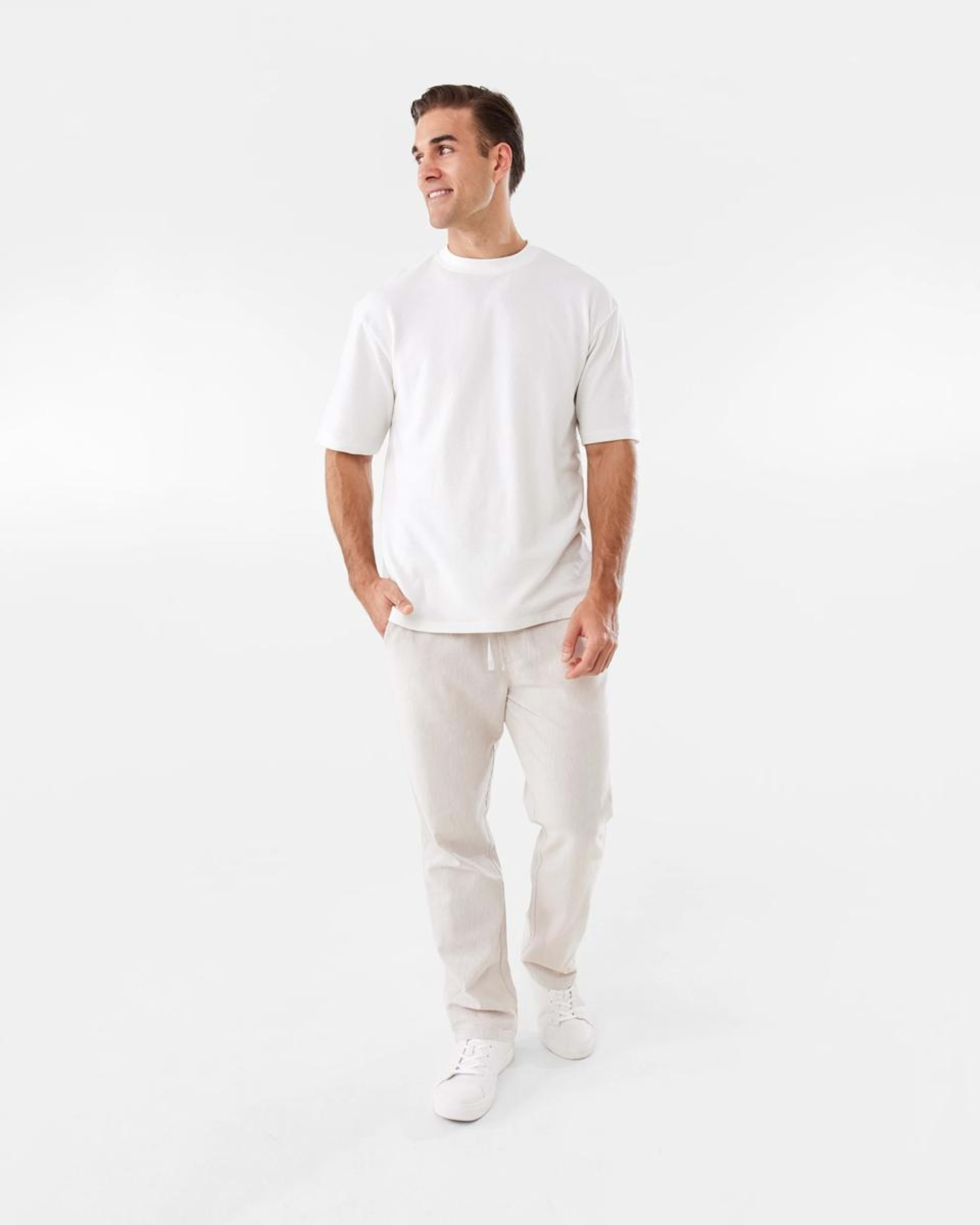 2 Cotton Linen Chino Pants BARLEY YD, 2 of 6