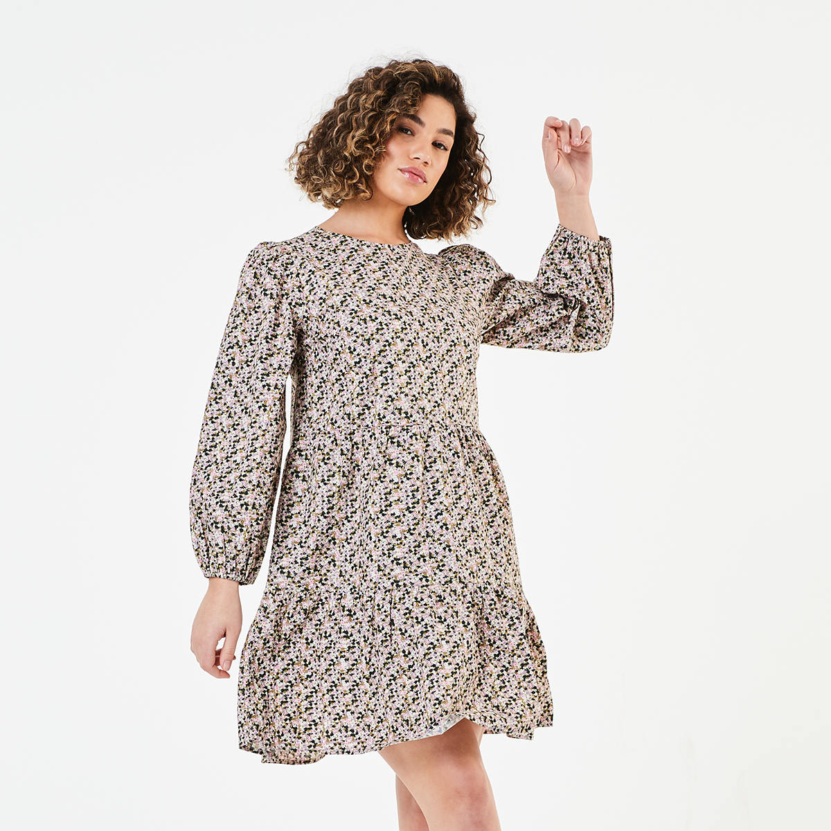 Long Sleeve Tiered Dress - Kmart