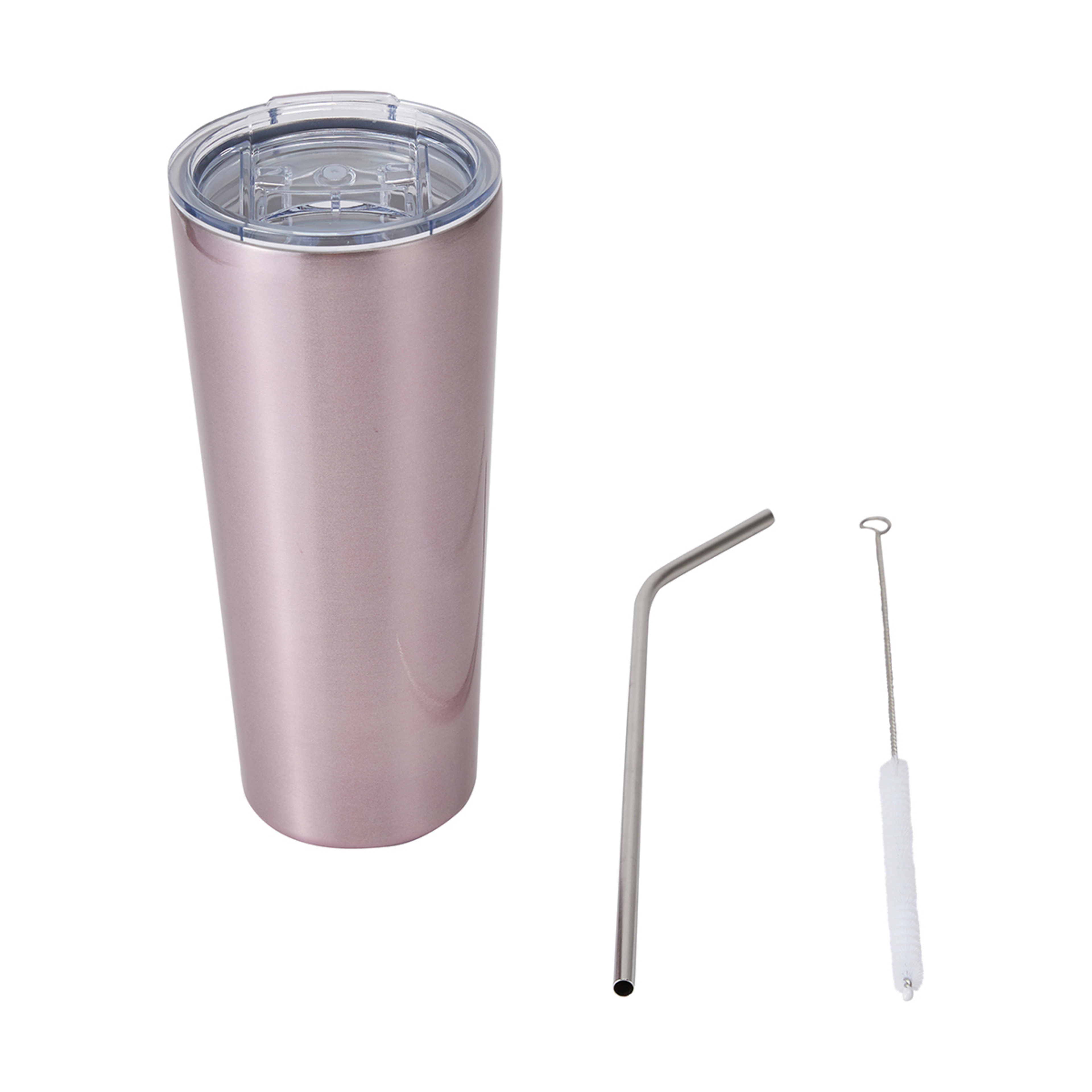 600ml Pink On The Go Tumbler Set Kmart