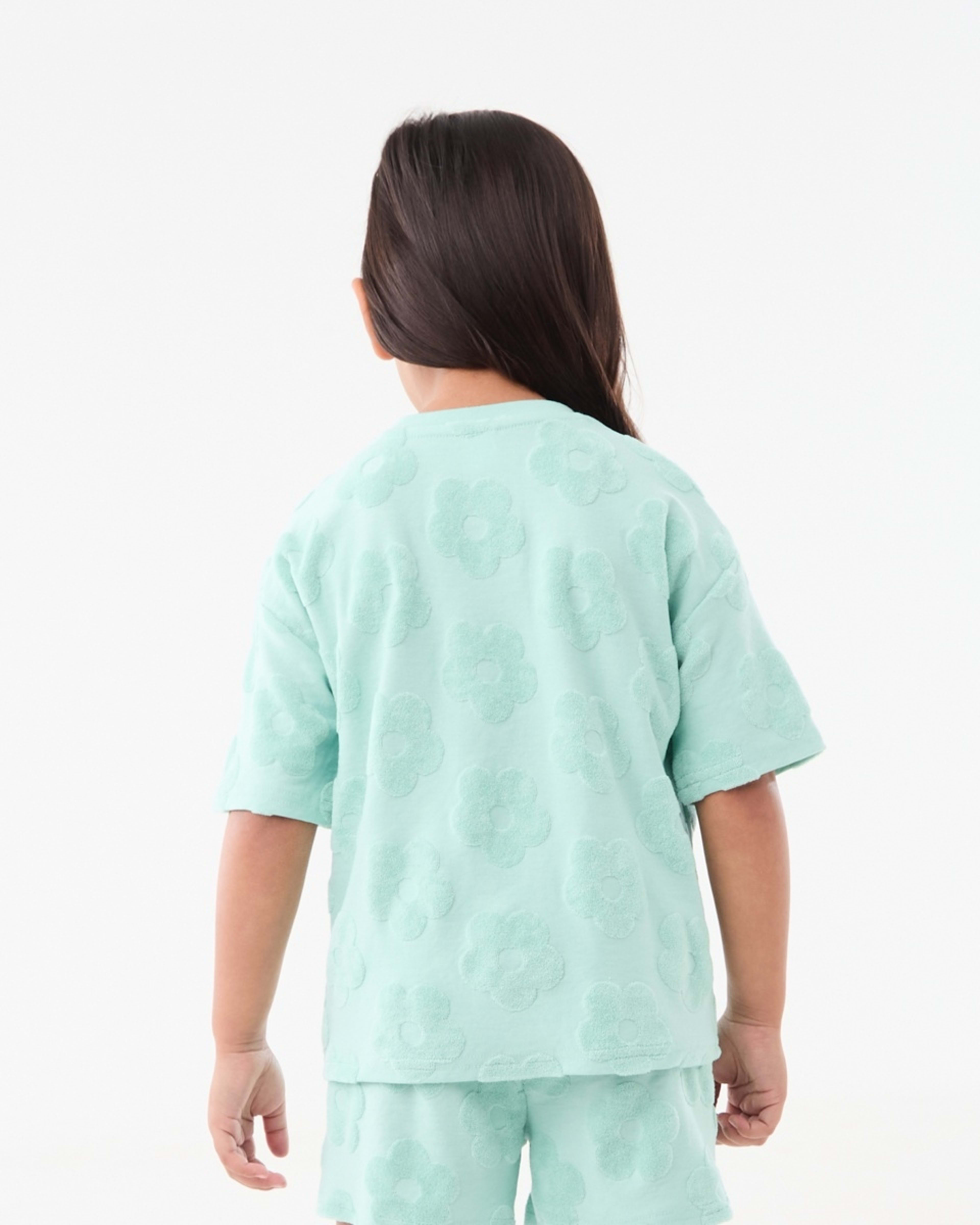 2 Short Sleeve Texture T-shirt Grn Daisy, 2 of 8