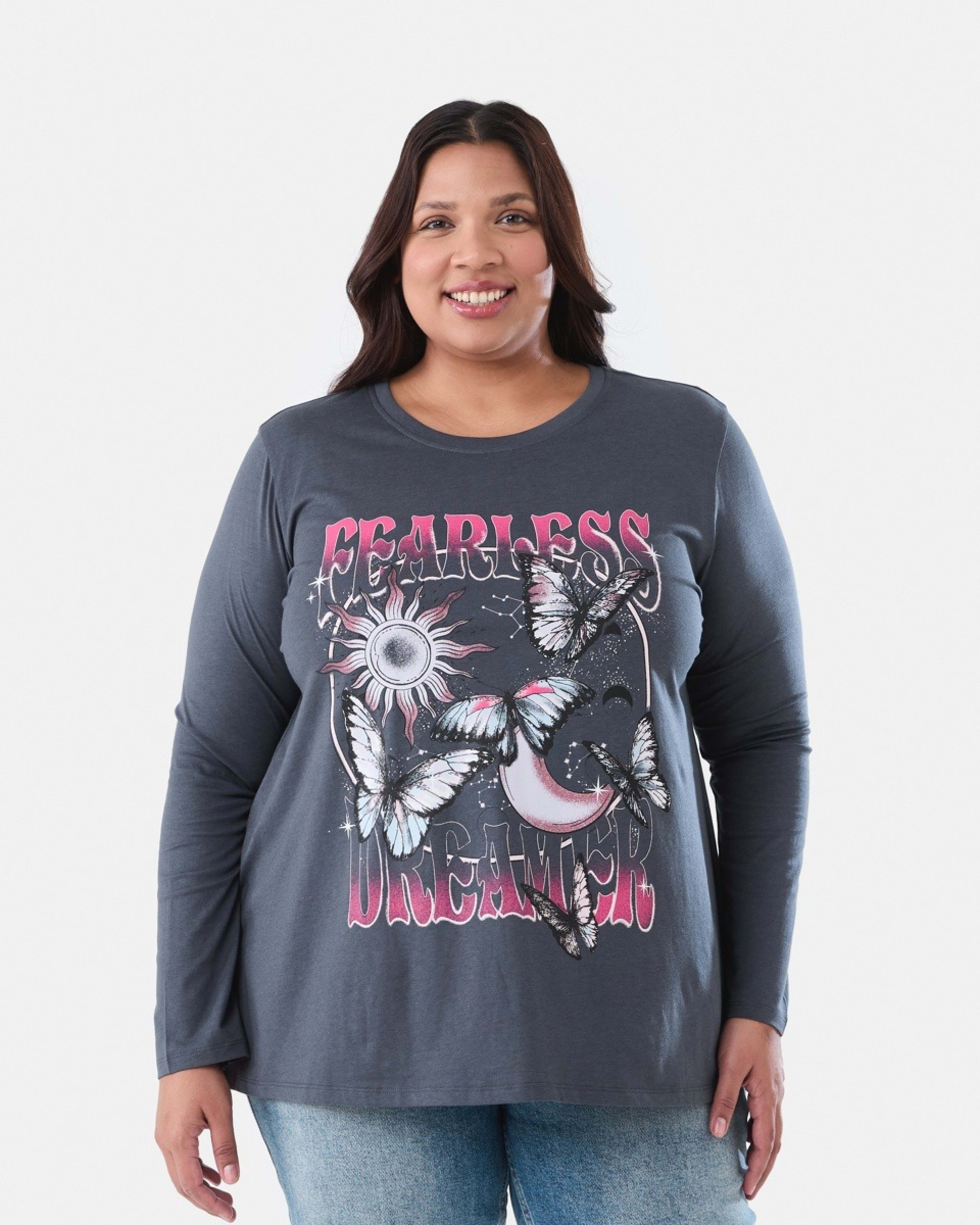 1 Curve Long Sleeve Printed T-shirt Dreamer