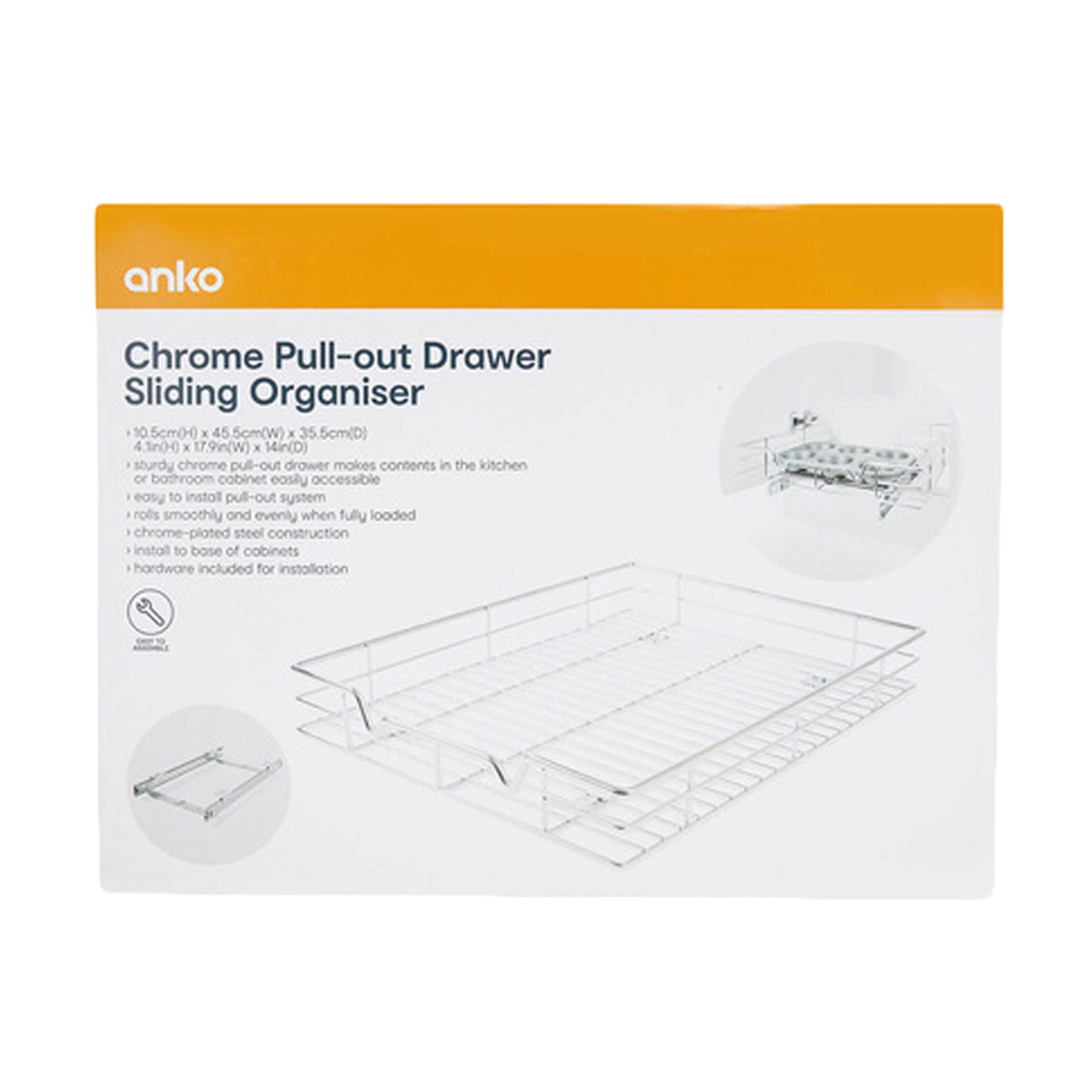 Chrome Pullout Drawer Sliding Organiser Kmart