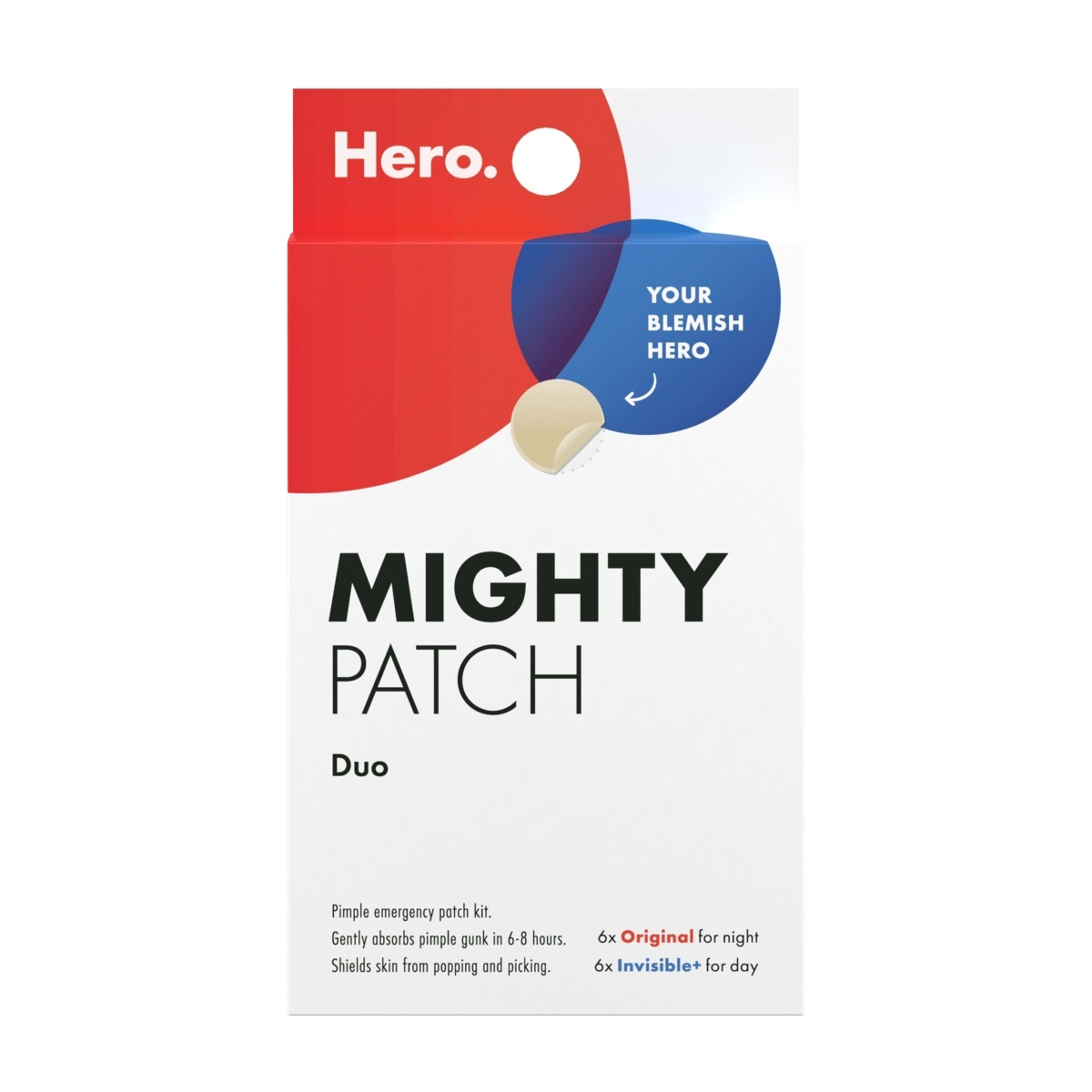 1 Hero 12 Pack Mighty Patch Duo Pimple Patches - Hydrocolloid, 1 of 5