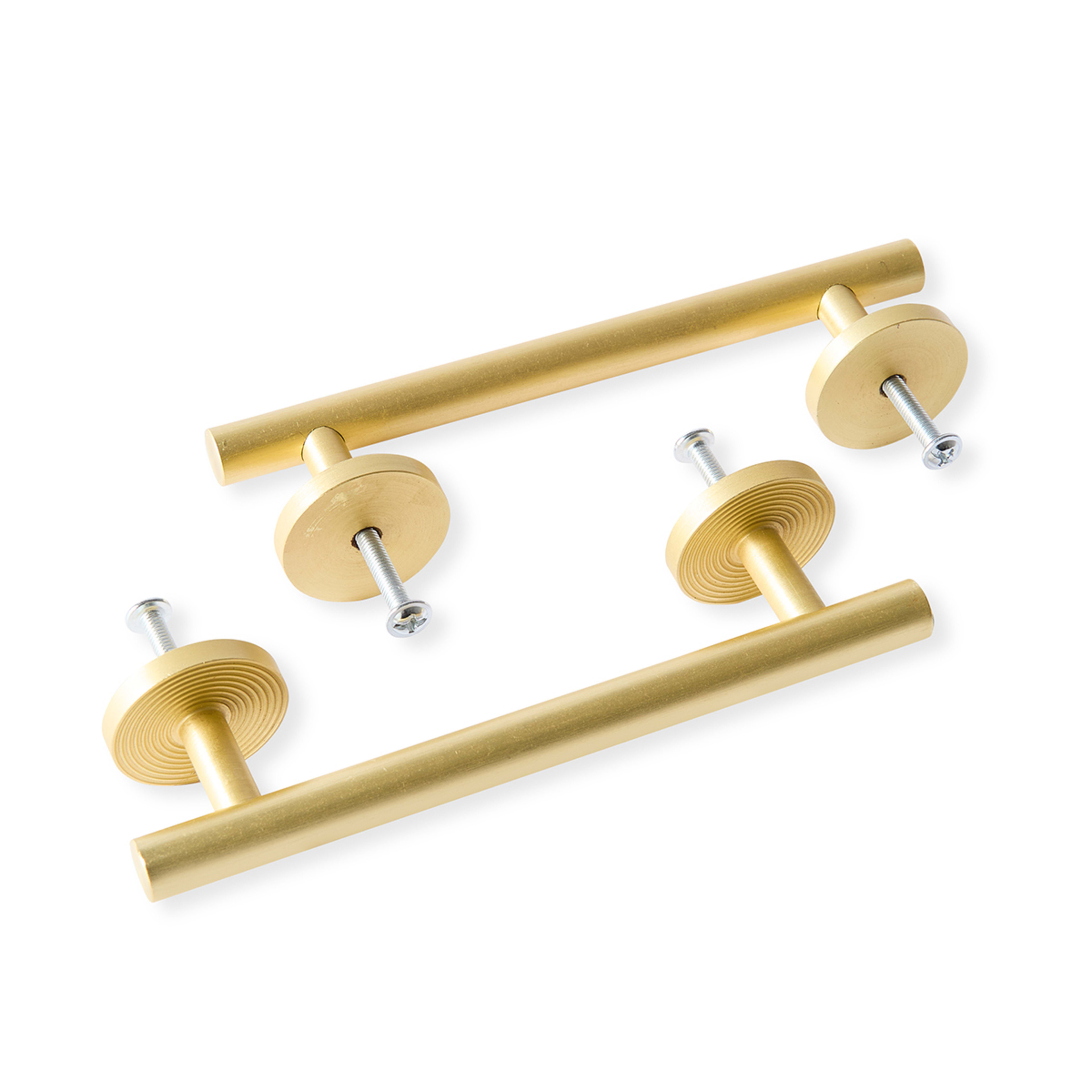 2 2 Pack Large Linear Round Handles - Gold Look, 2 of 9