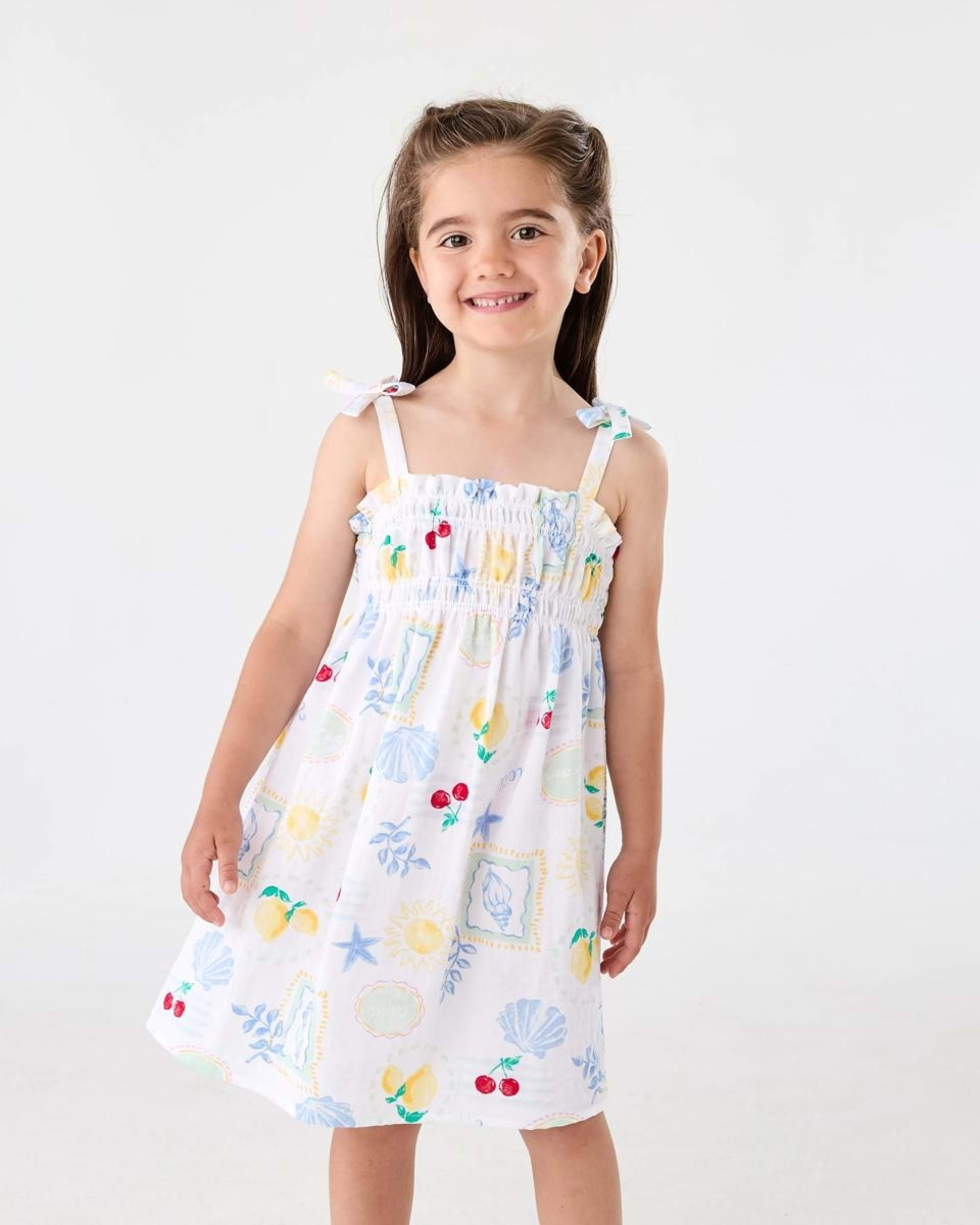 1 Smocked Dress Wht Costal, 1 of 8