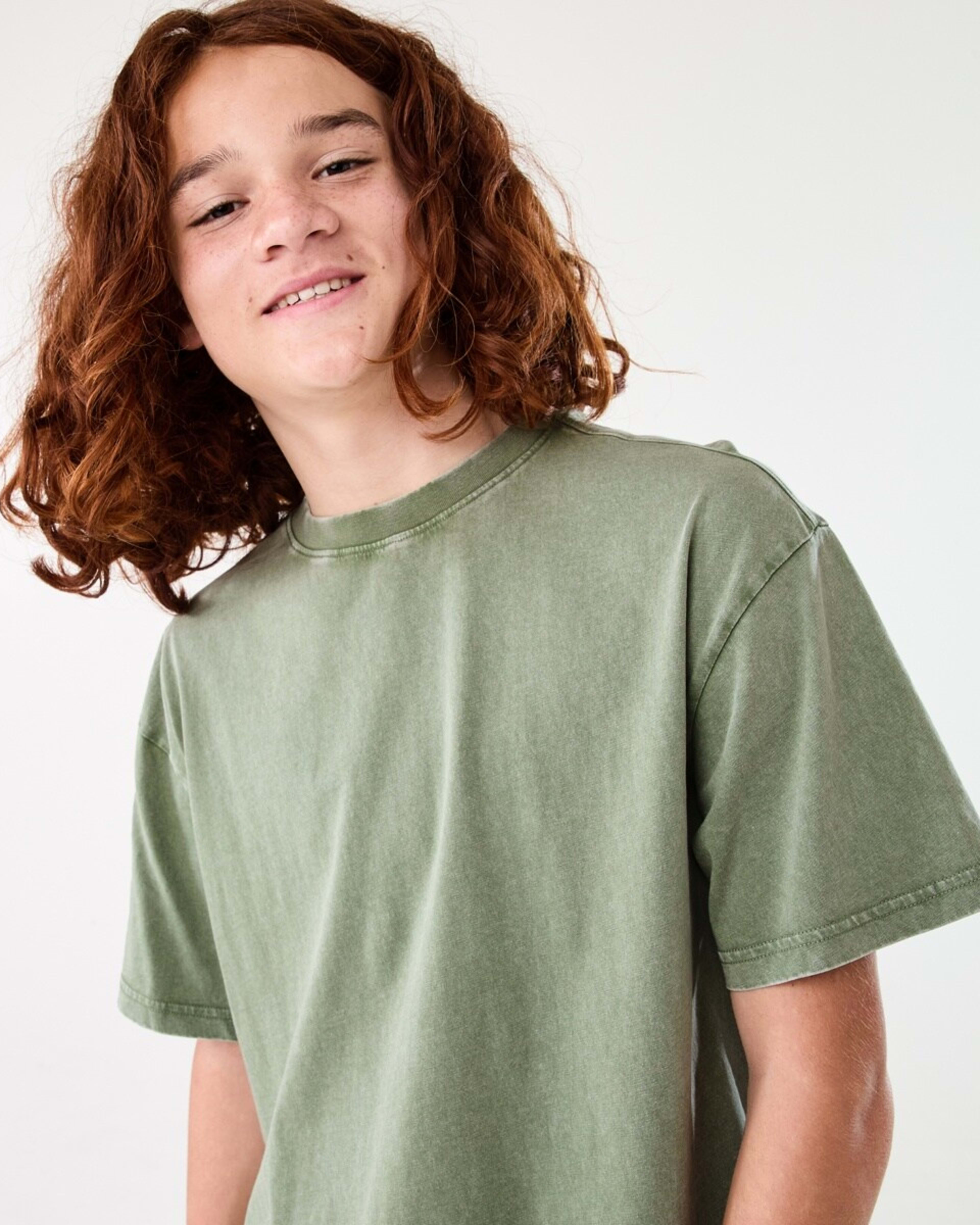 3 Short Sleeve Oversized Acid Wash T-shirt MISTY SEA SPRAY, 3 of 6
