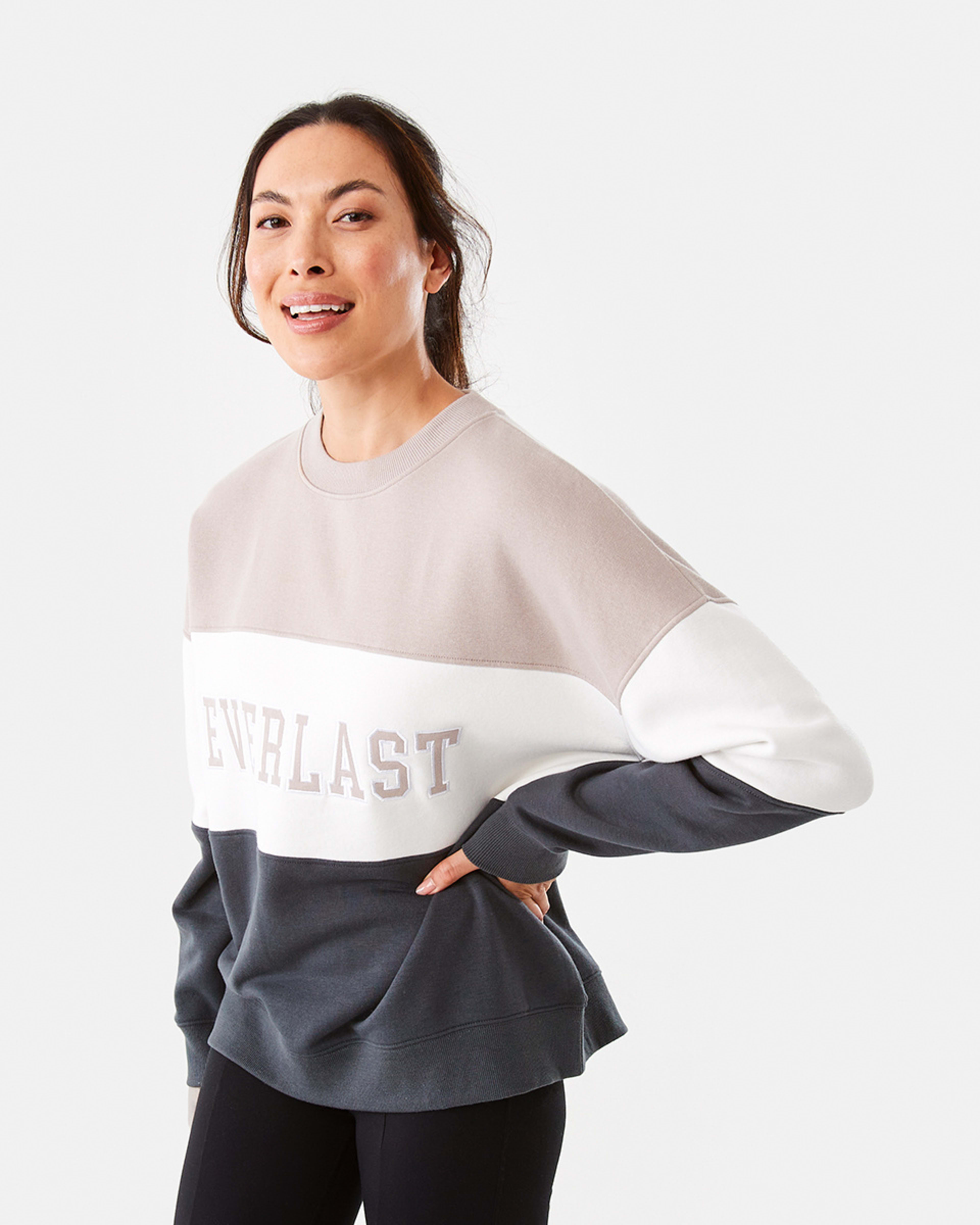 Active Everlast Womens Colour Block Crew Neck Sweatshirt Kmart