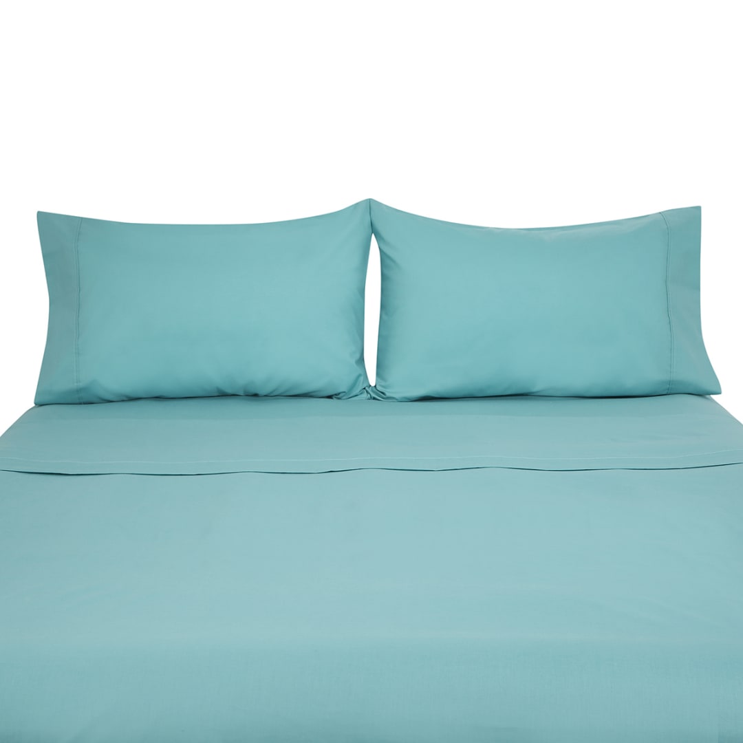 180 Thread Count Sheet Set Queen Bed, Aqua Kmart