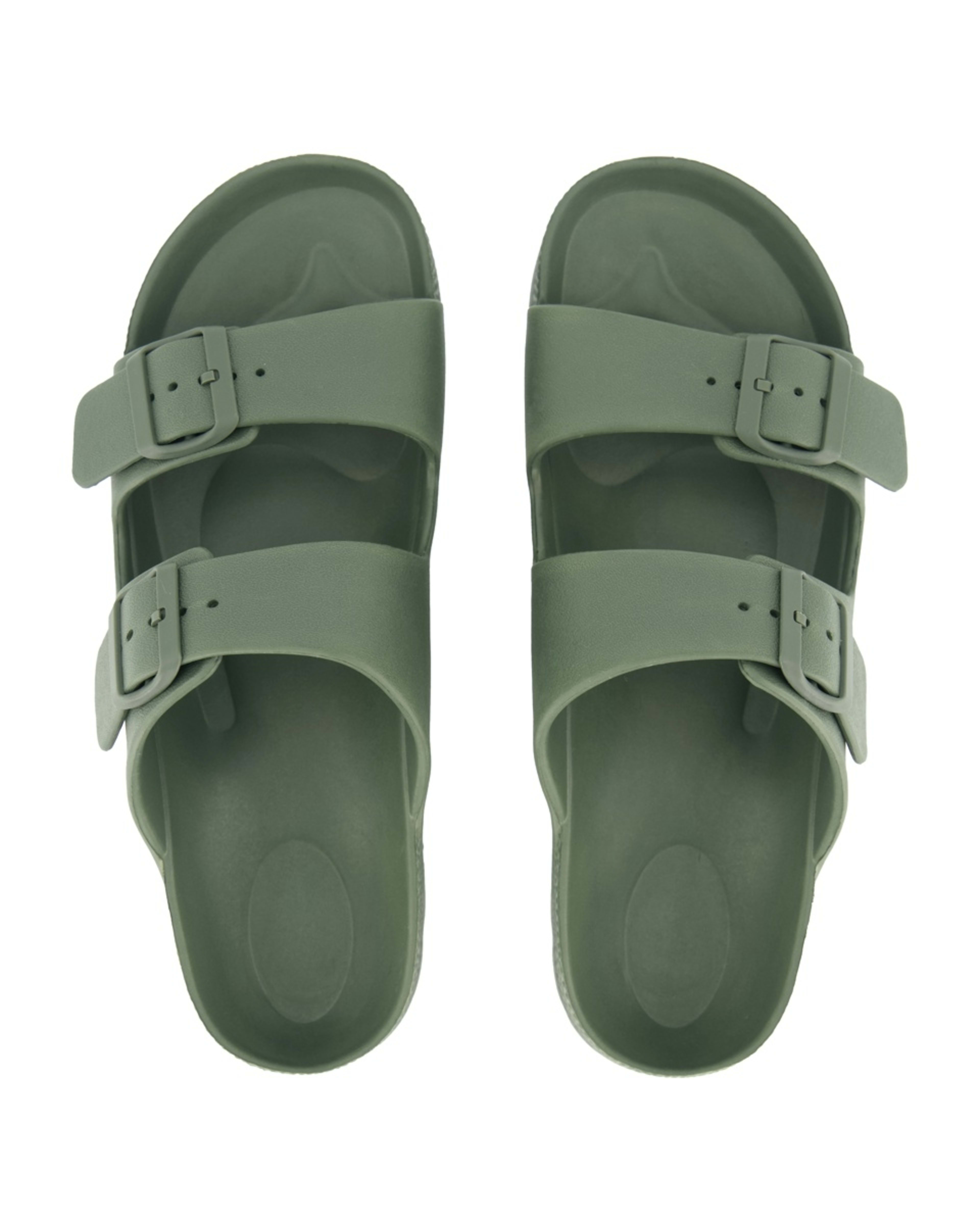 3 Double Buckle Slides Grn Khaki, 3 of 4