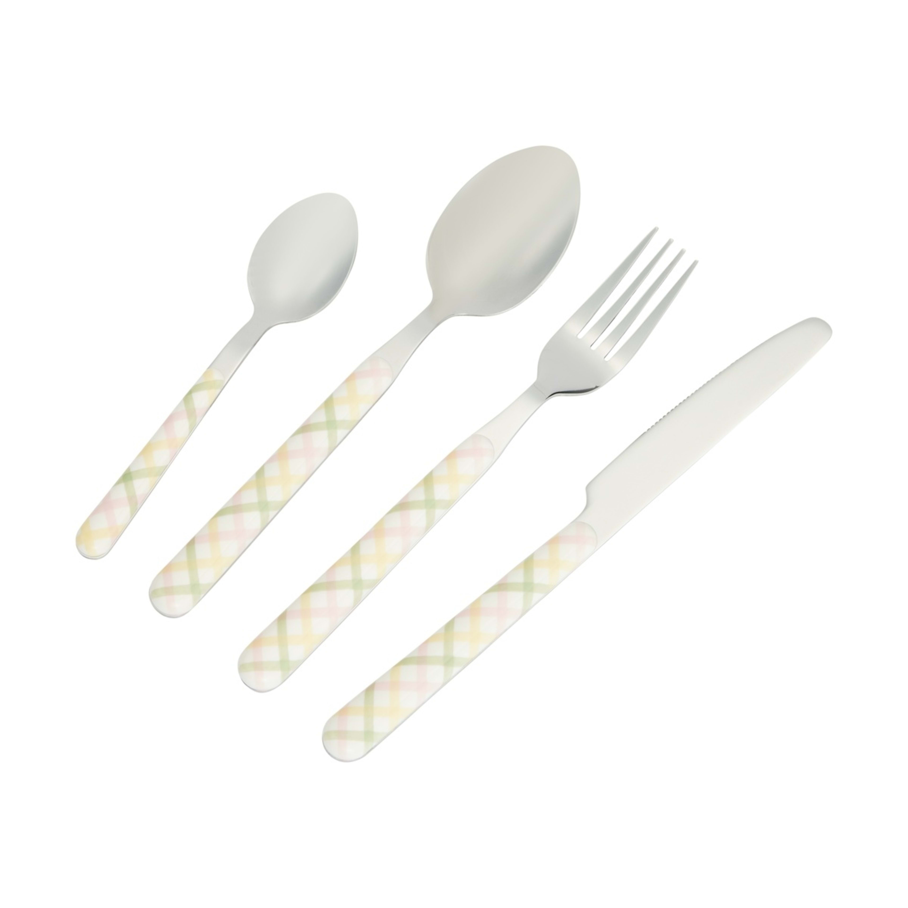 1 16 Piece Multi Check Cutlery Set, 1 of 5
