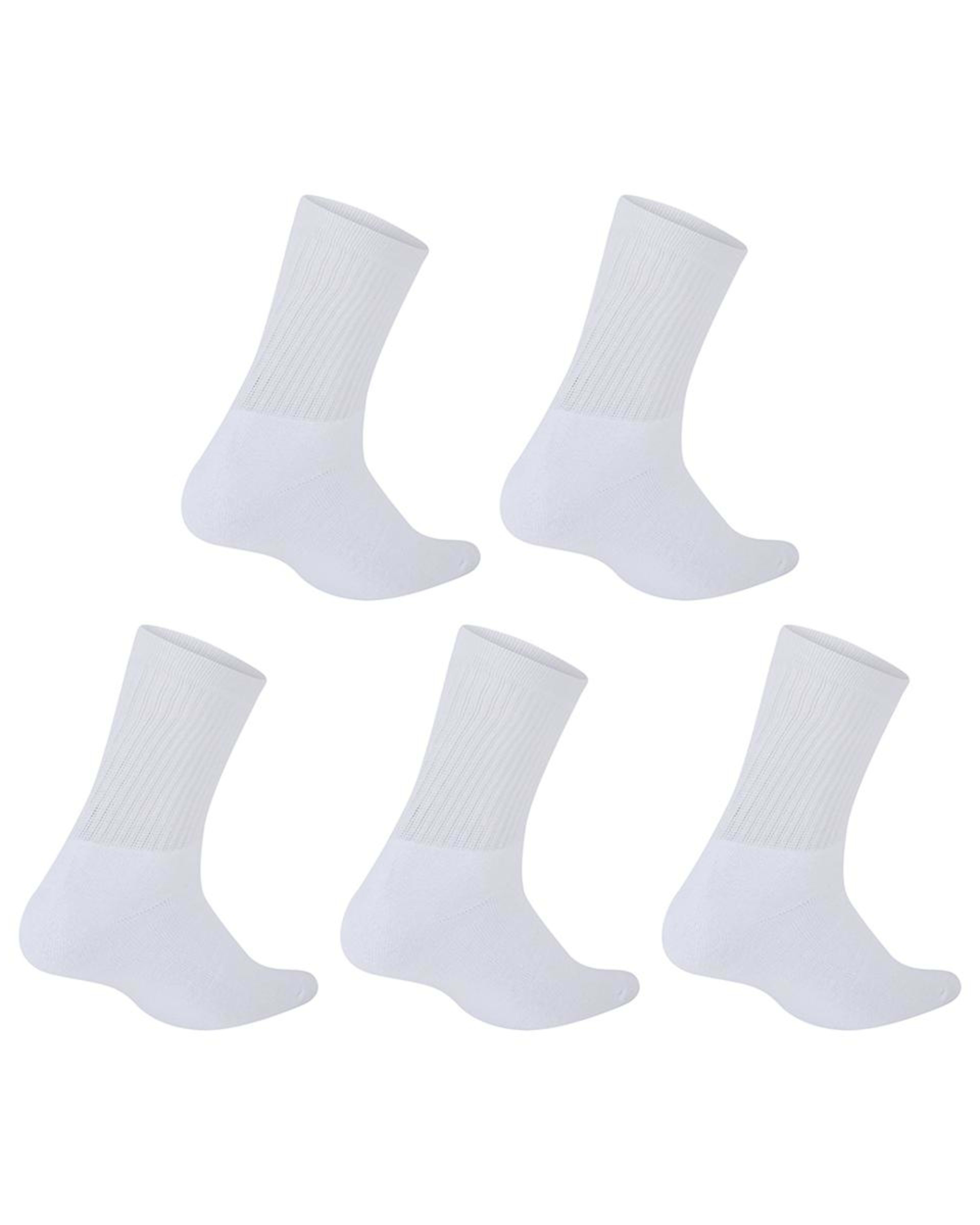 2 5 Pack Quarter Crew Sport Socks WHITE, 2 of 3