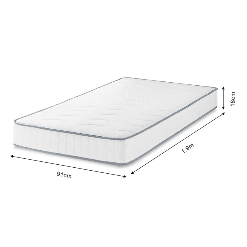 Single Bed Bonnell Spring Viscolatex Memory Foam Mattress Kmart