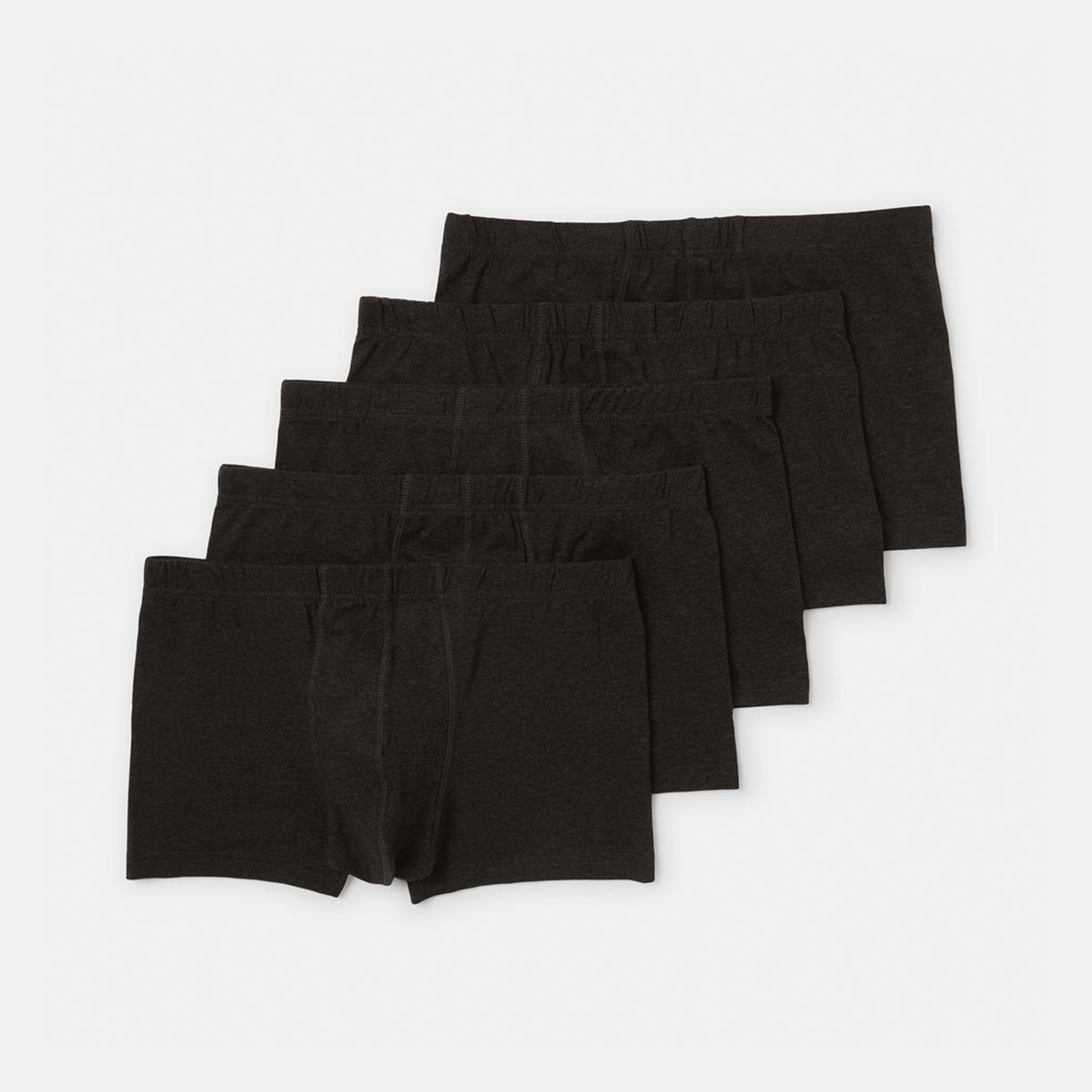 1 5 Pack Tunnel Waistband Trunks Char Marle, 1 of 7