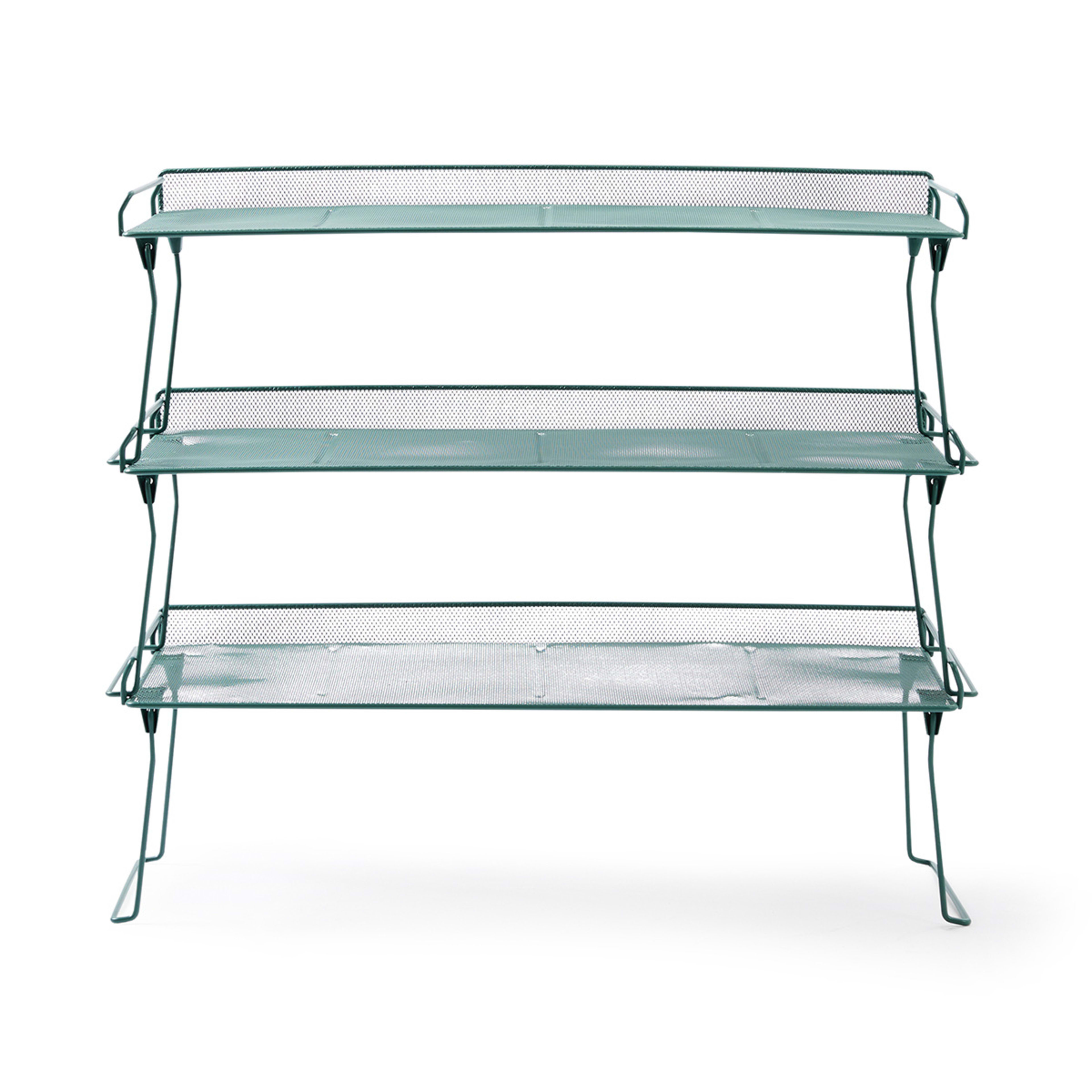 4 Stackable Wire Shoe Shelf - Green, 4 of 9