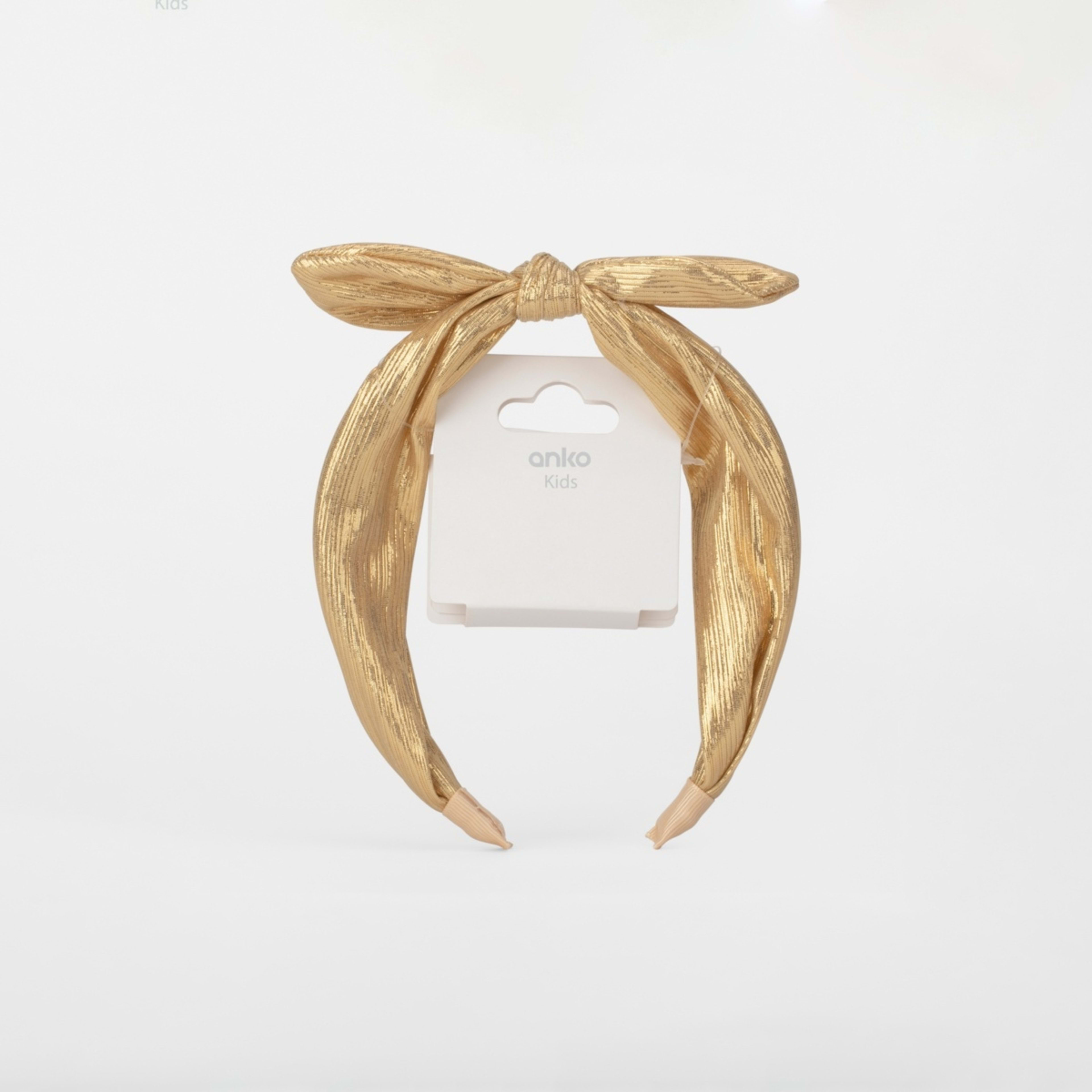4 Bow Hairband - Gold Tone, 4 of 4