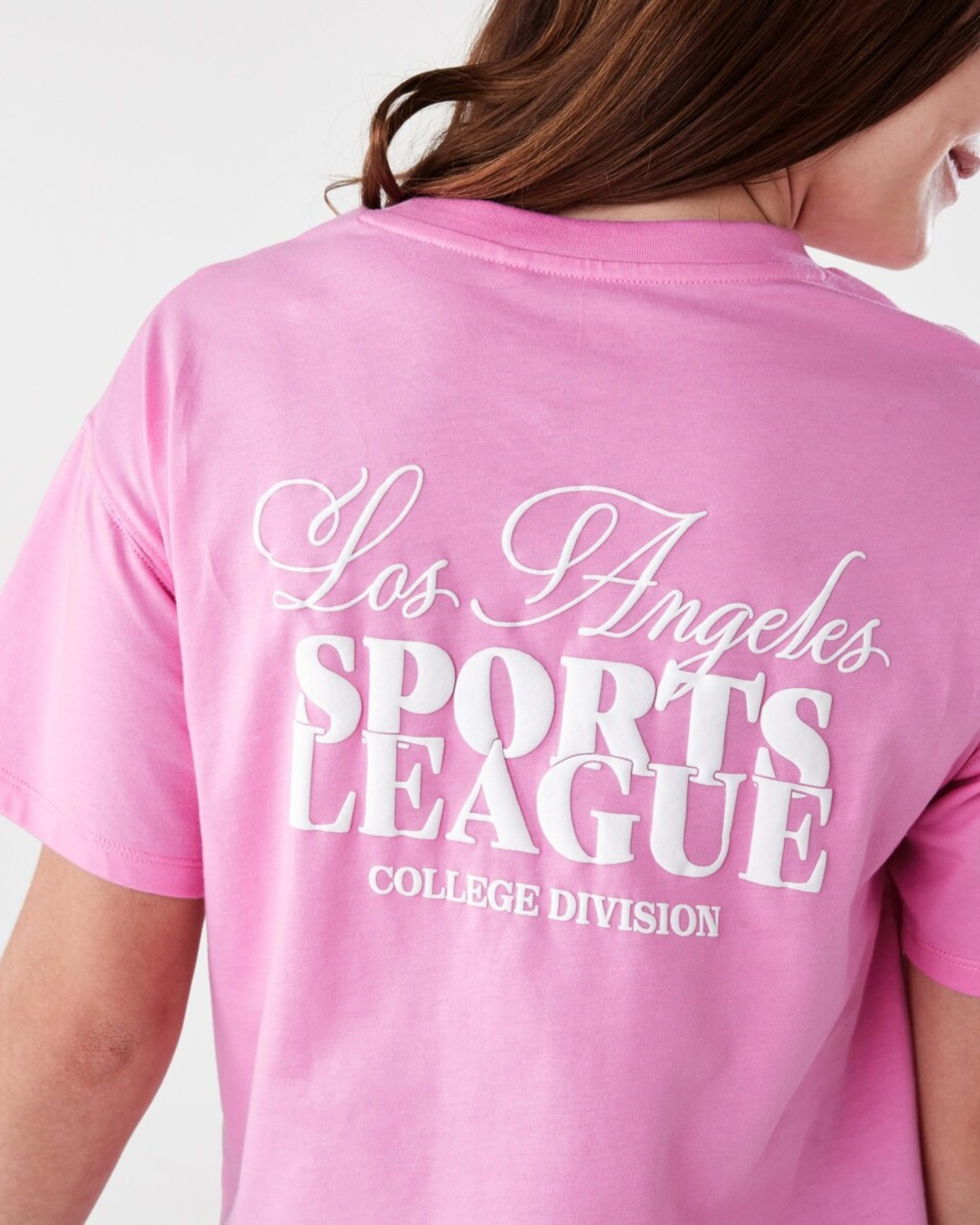 5 Short Sleeve Cropped Print T-shirt LA SPORTS LEAGUE VIOLET PINK, 5 of 8