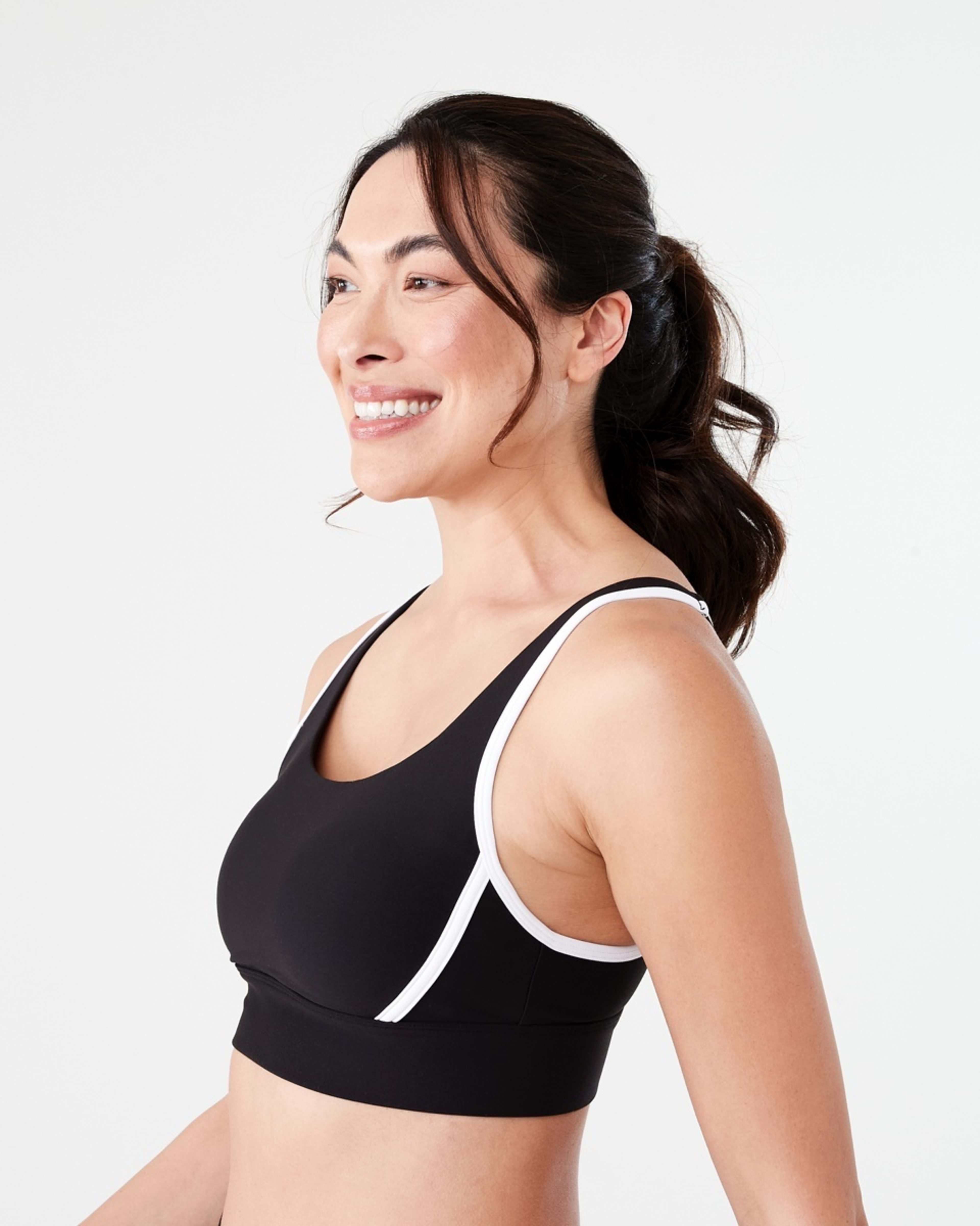 2 Sports Seamfree Crop Top BLACK, WHITE, 2 of 5