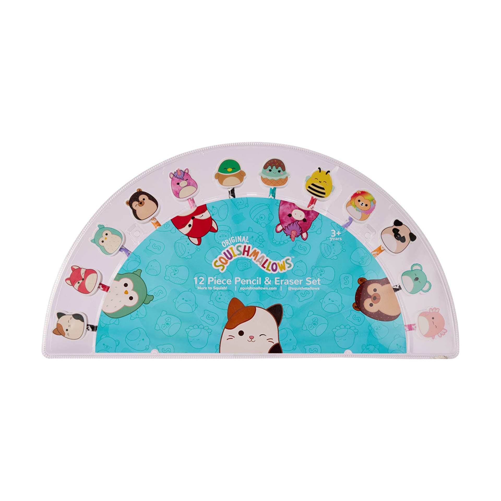 12 Piece Original Squishmallows Pencil and Eraser Set Kmart